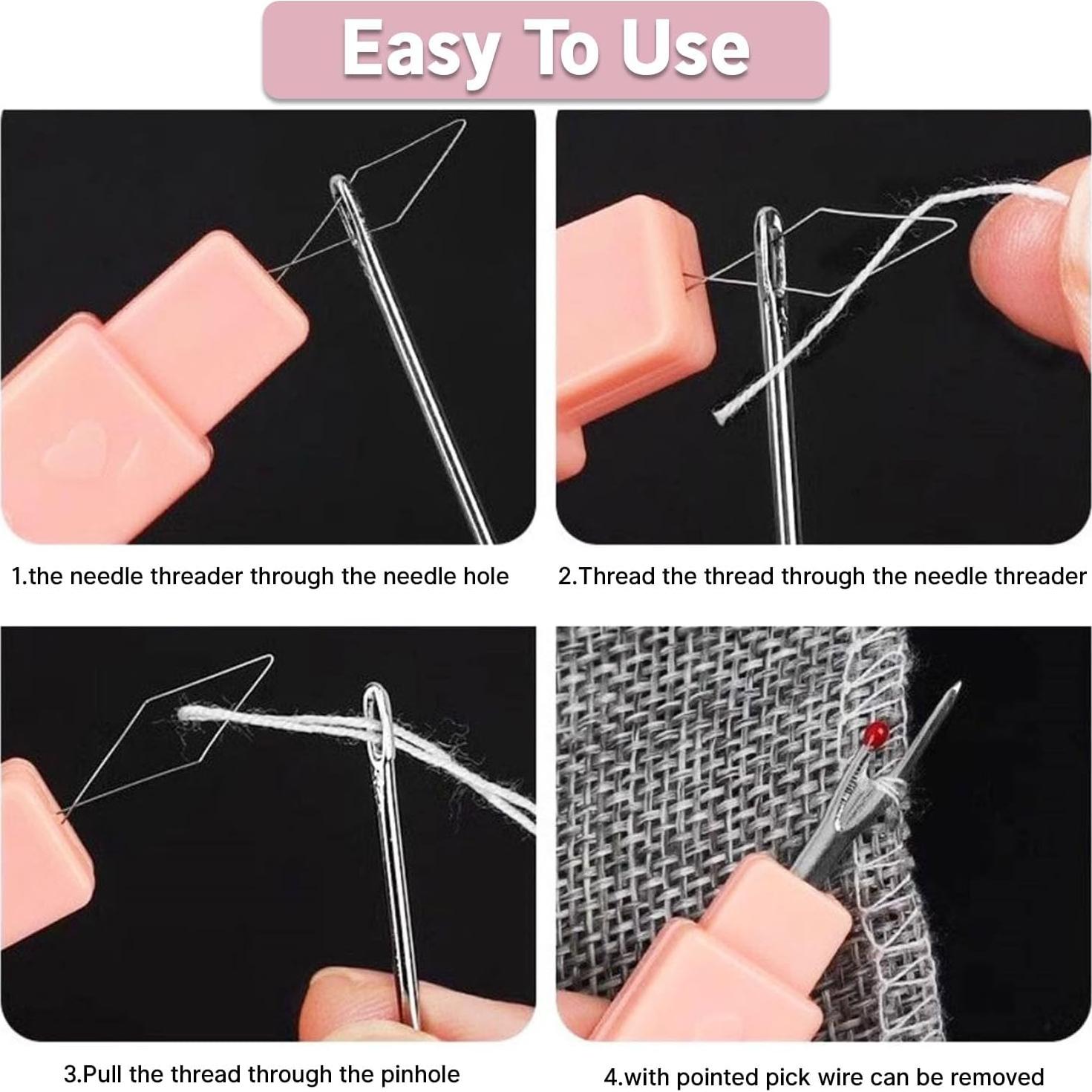 Enhebrador de Agujas y Desgarrador 2 en 1 Qiifaiikooii - Paquete de 4