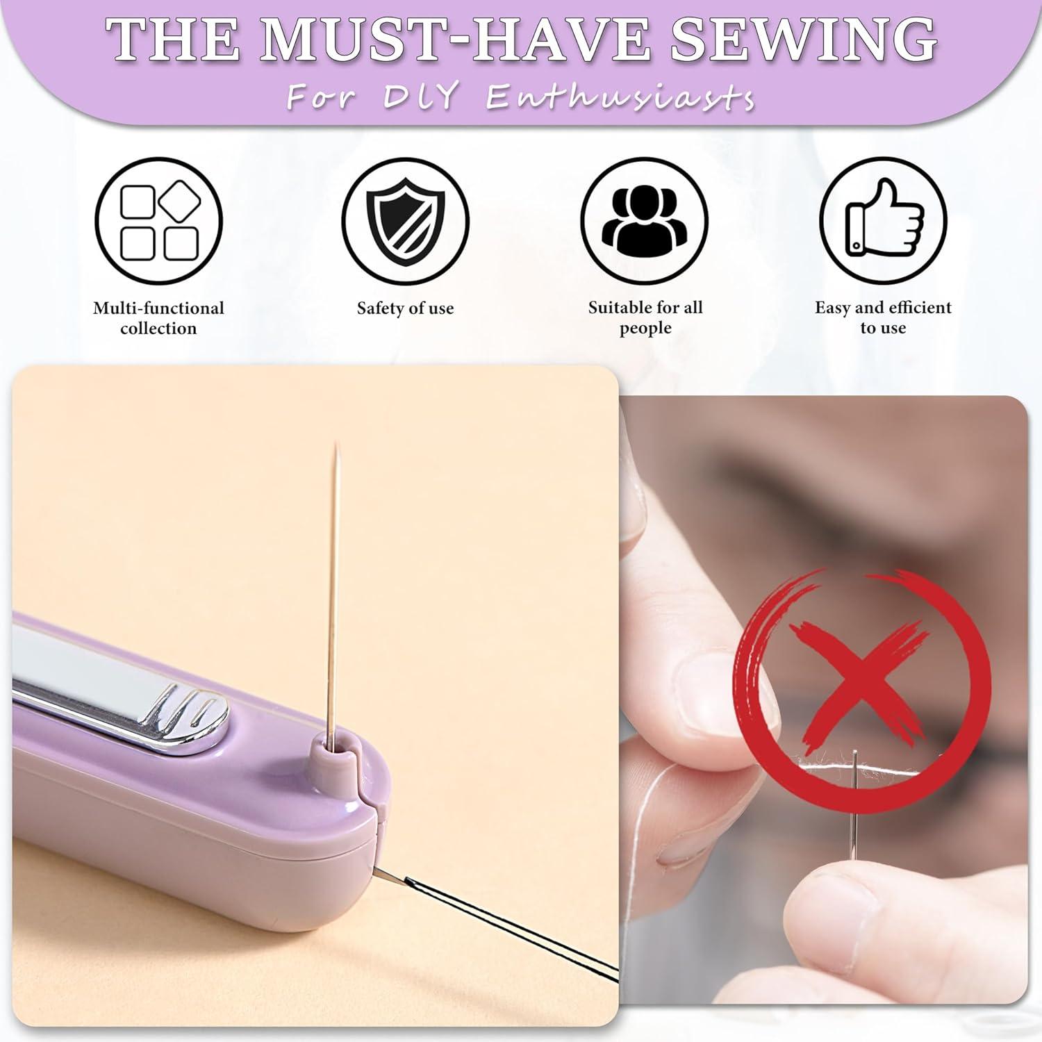 Zivyes Enhebrador de Agujas 2 en 1 con 25 Agujas de Acero