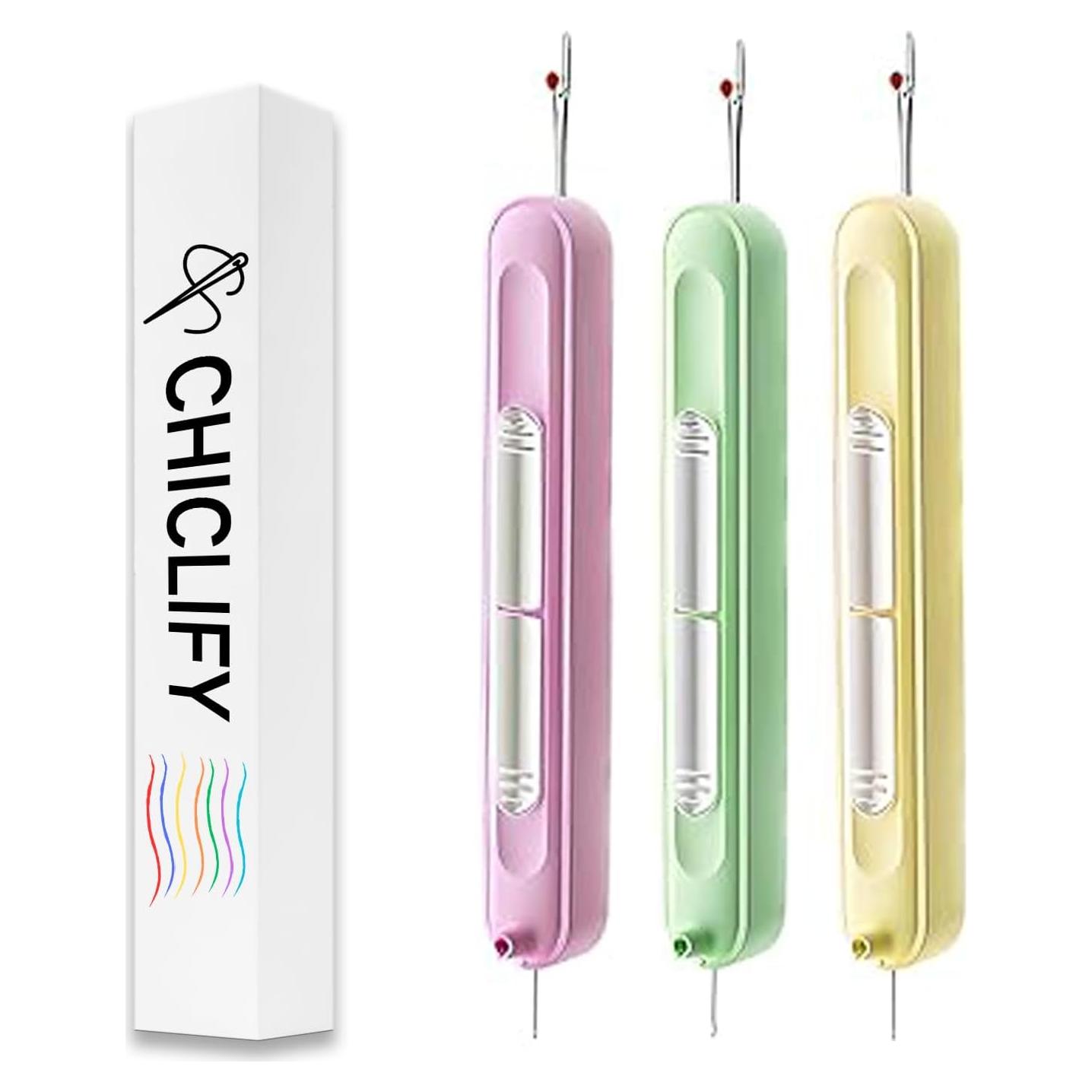 Chiclify Enhebrador de Agujas 2 en 1 Herramienta de Costura