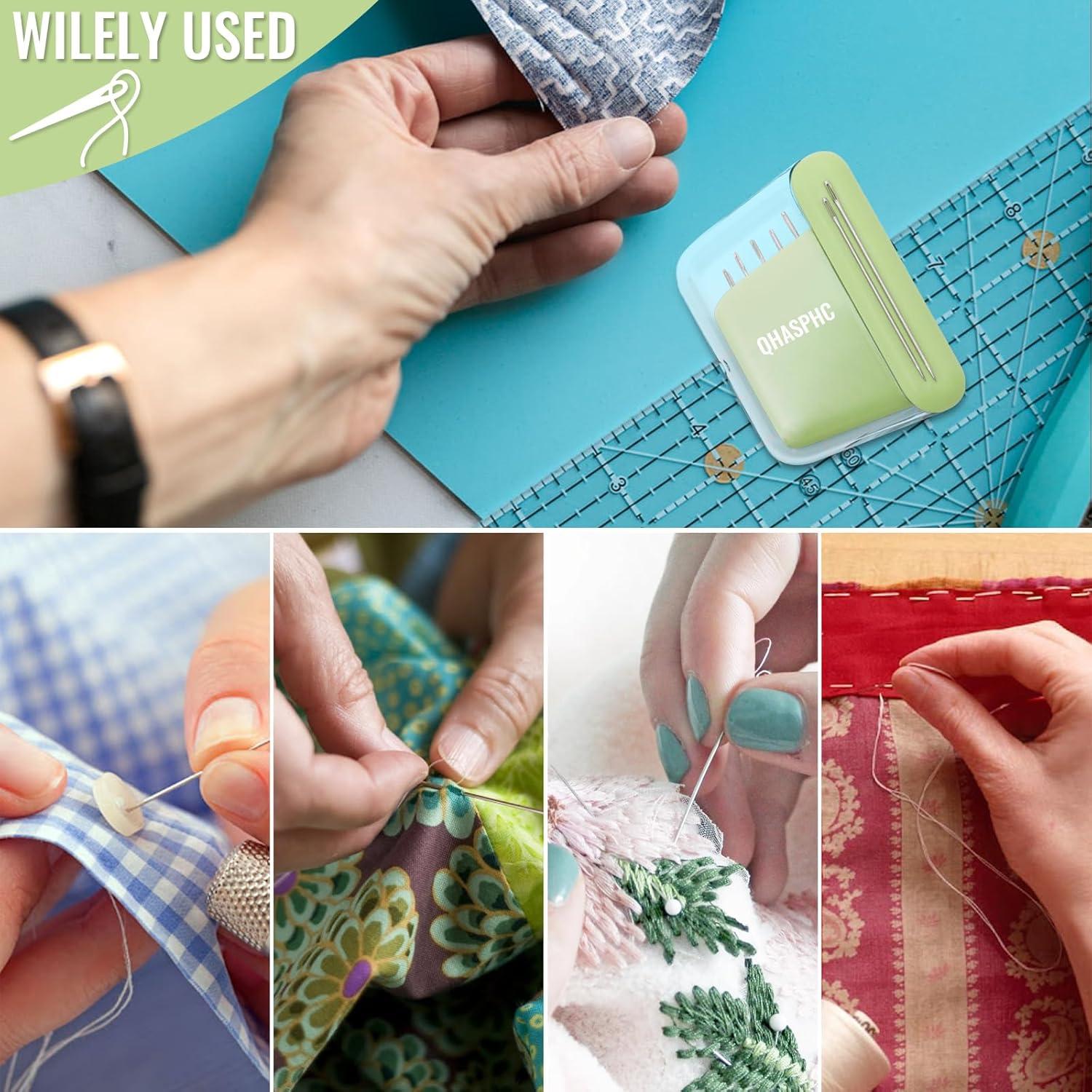 Estuche de Agujas de Coser Magnético QHASPHC - 20 Agujas y Enhebradores