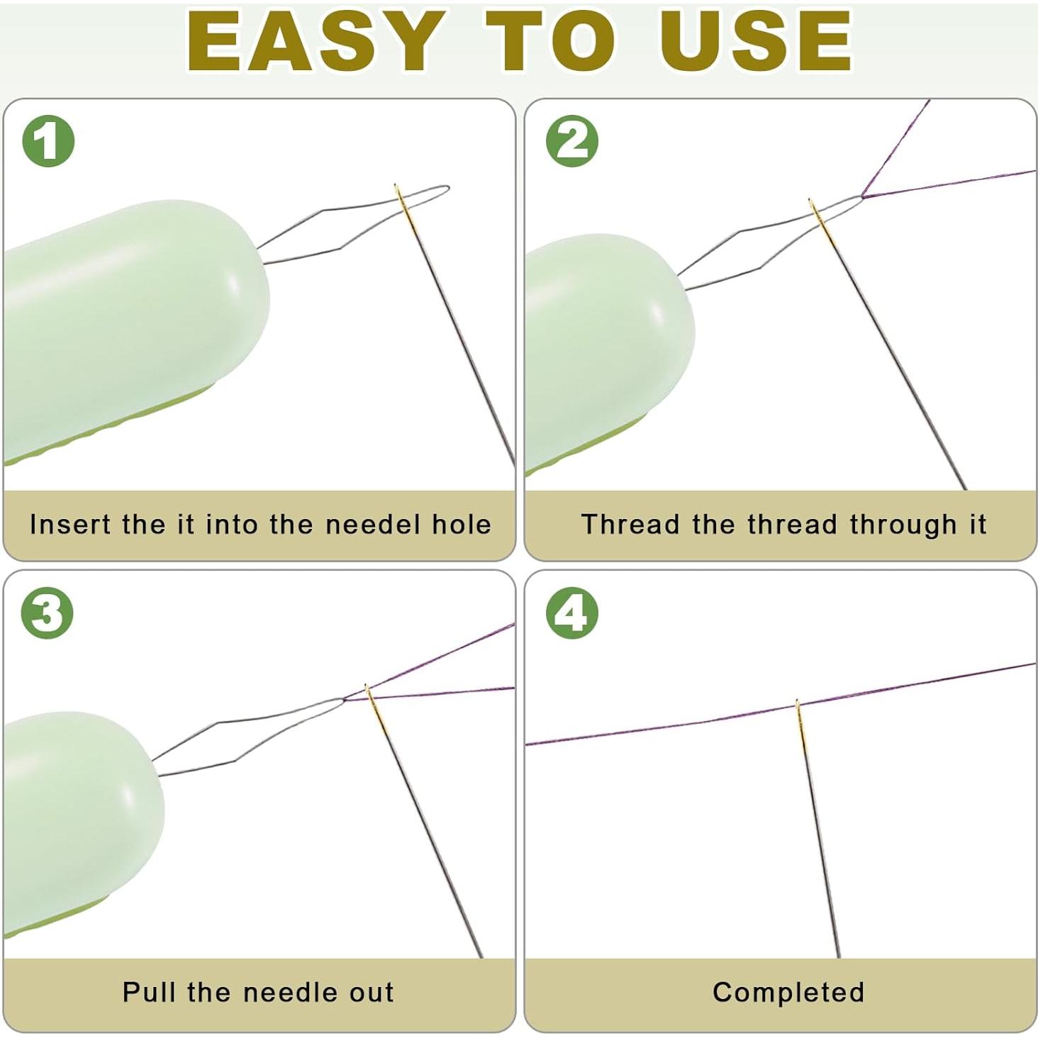 Estuche de Agujas de Coser Magnético QHASPHC - 20 Agujas y Enhebradores