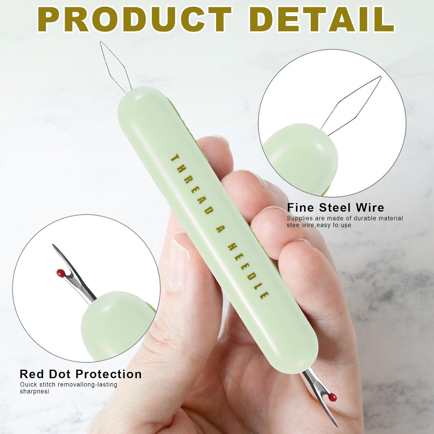 Estuche de Agujas de Coser Magnético QHASPHC - 20 Agujas y Enhebradores