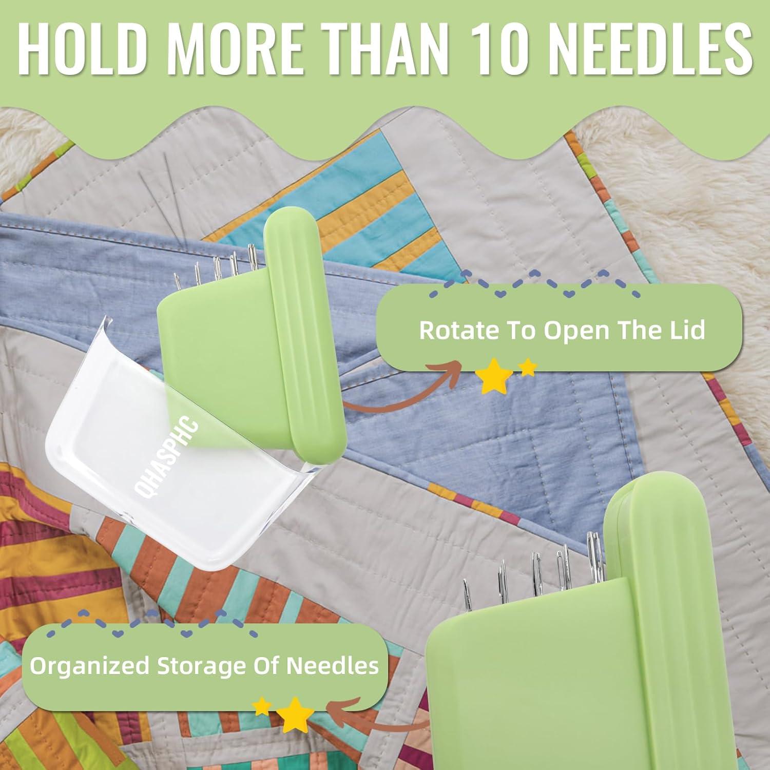 Estuche de Agujas de Coser Magnético QHASPHC - 20 Agujas y Enhebradores