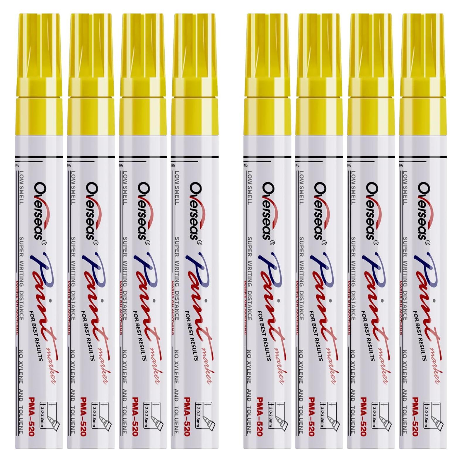Marcadores Permanentes Amarillos Overseas - 8 Pack 2mm