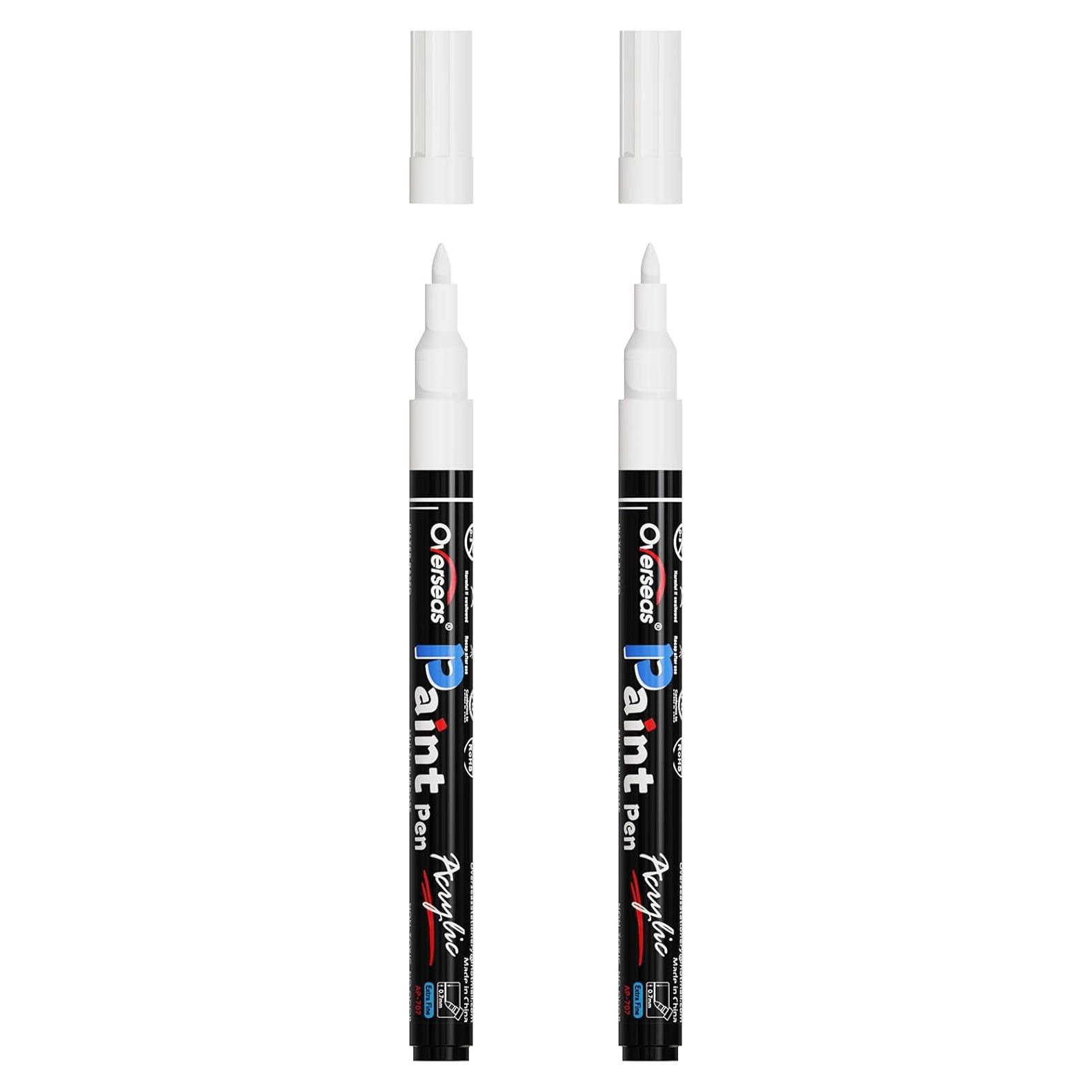 Marcadores de Pintura Acrílica Blanca Overseas 2 Unidades 0.7mm