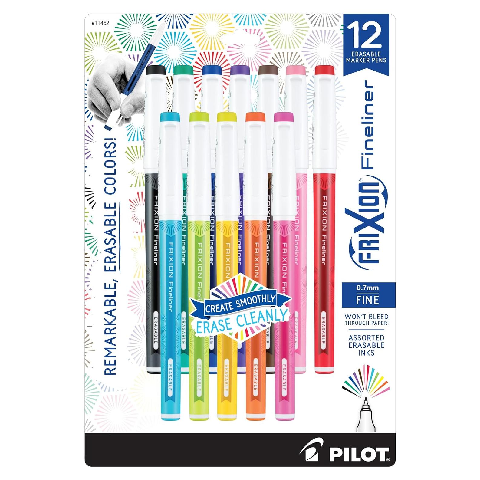 Bolígrafos Marcadores Borrables Pilot FriXion 0.7 mm, Paquete de 12