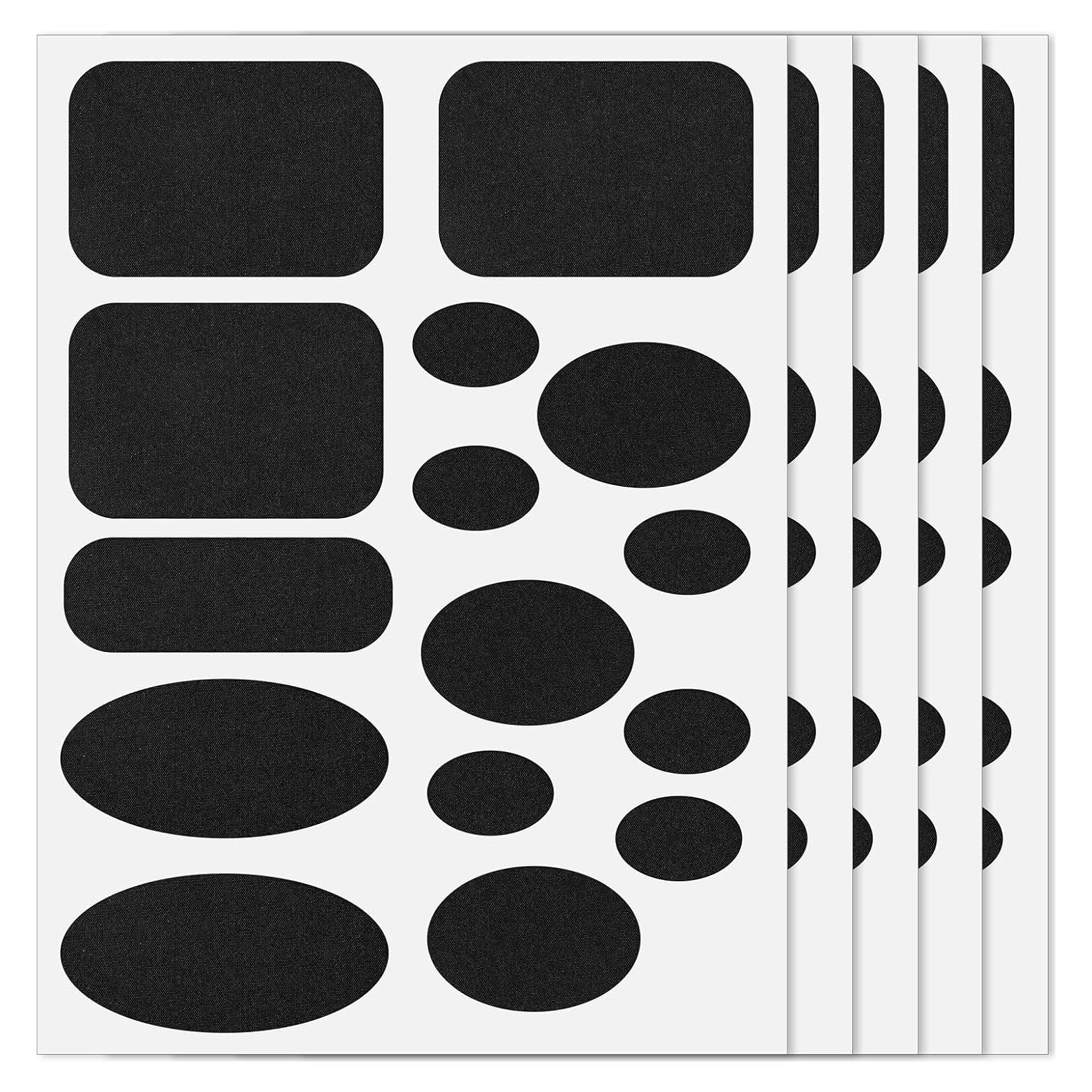 5 Parches de Reparación Autoadhesivos Nylon Negro 5 Tamaños