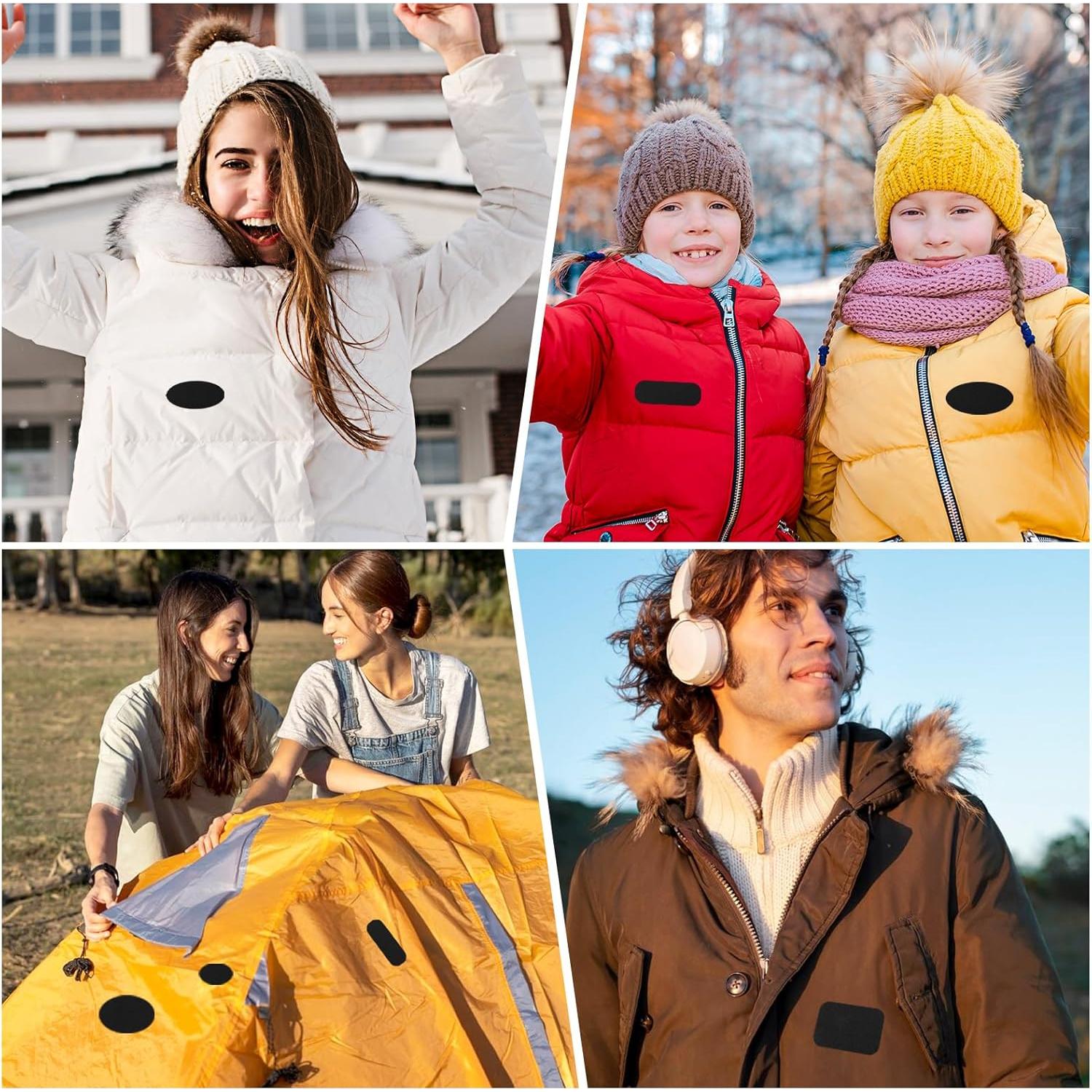 5 Parches de Reparación Autoadhesivos Nylon Negro 5 Tamaños