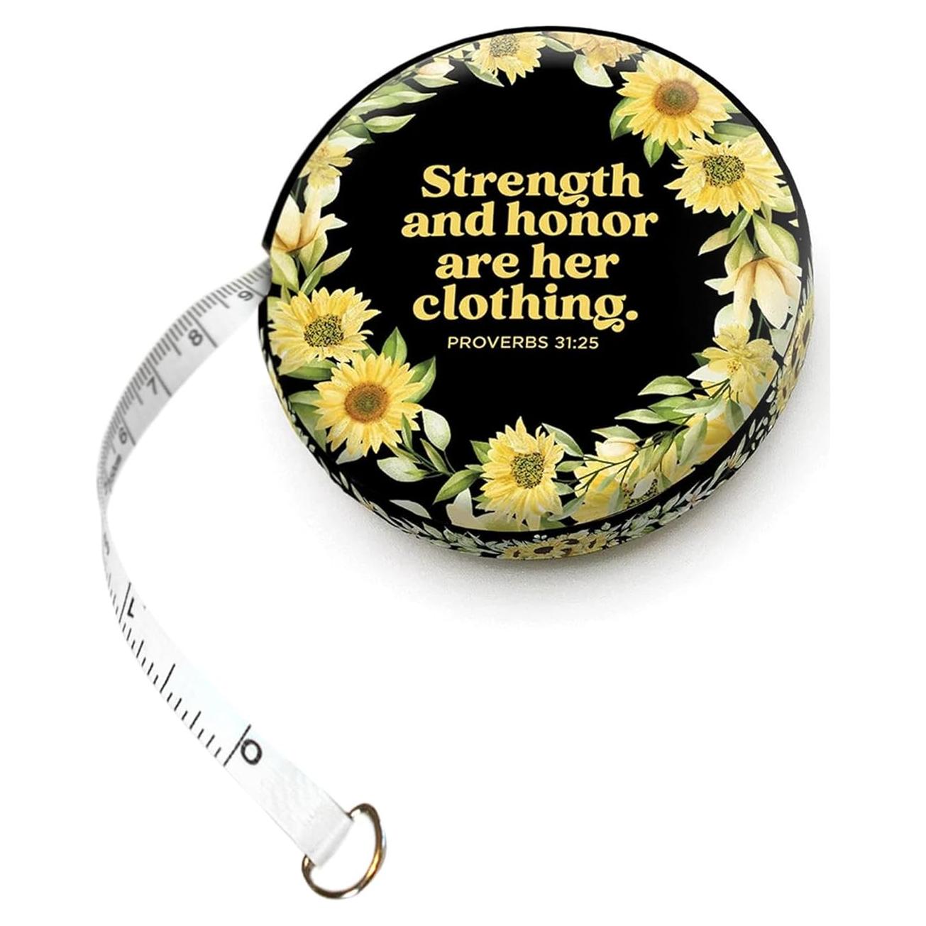 Cinta Métrica Retráctil 150 cm Árbol de Vida Proverbios 31:25