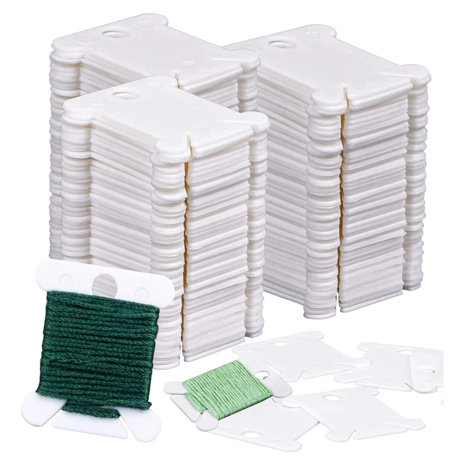 150 Organizadores de Hilo de Bordado Z-FlossBobbins Blancos