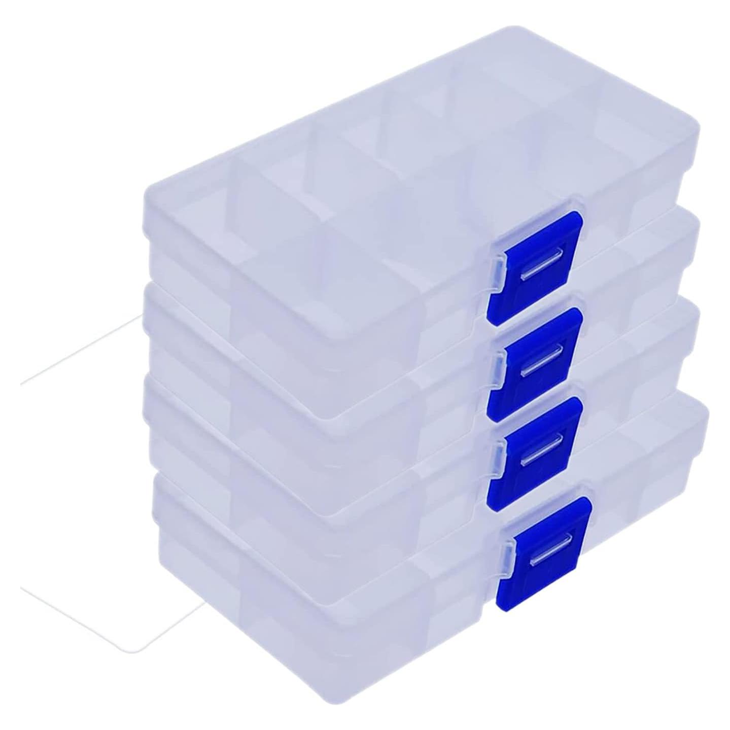 Organizador de Joyería Yansanido 4 Pcs 10 Rejillas Transparente