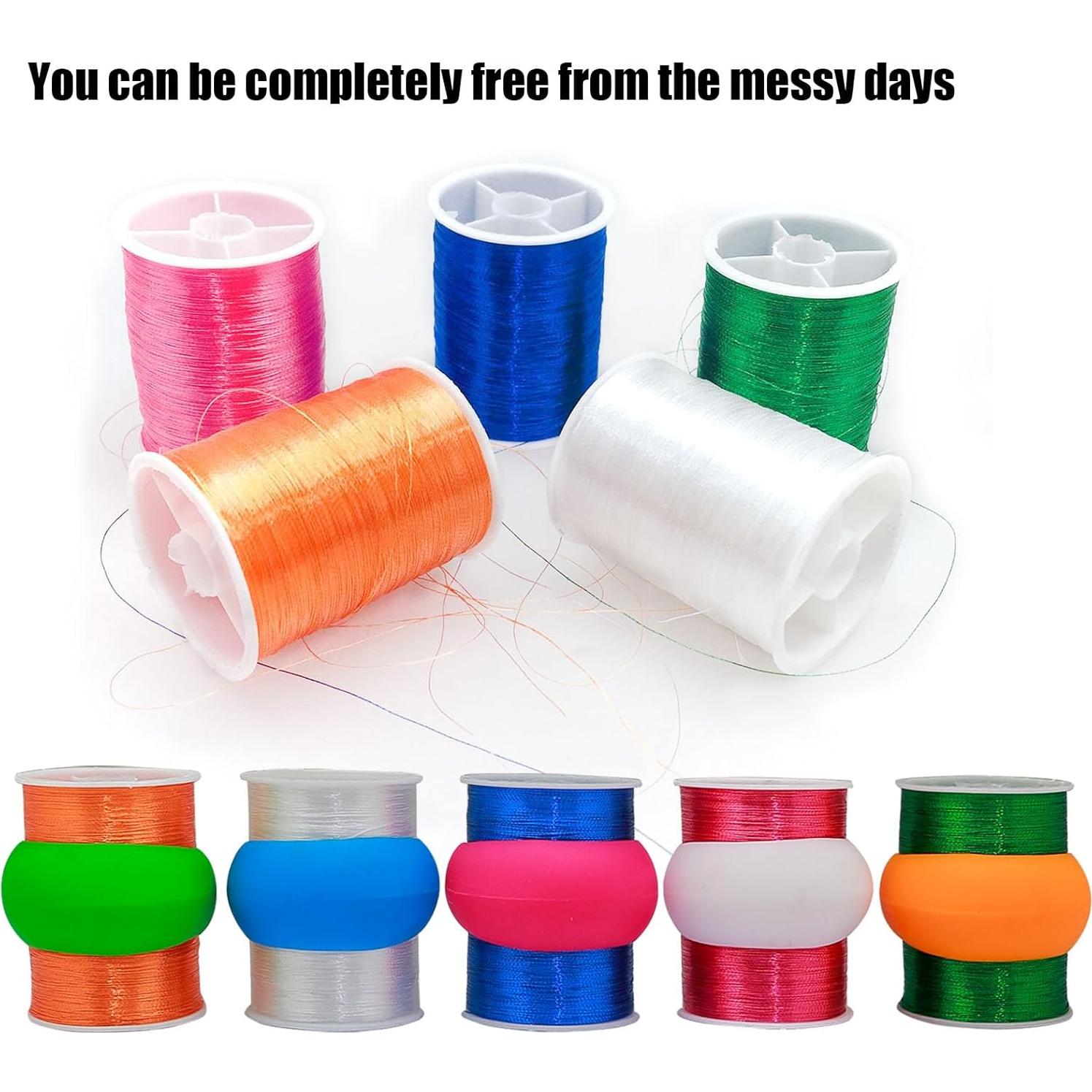 100 Soportes de Hilo Silicona Fbshicung - Organizador de Bobinas