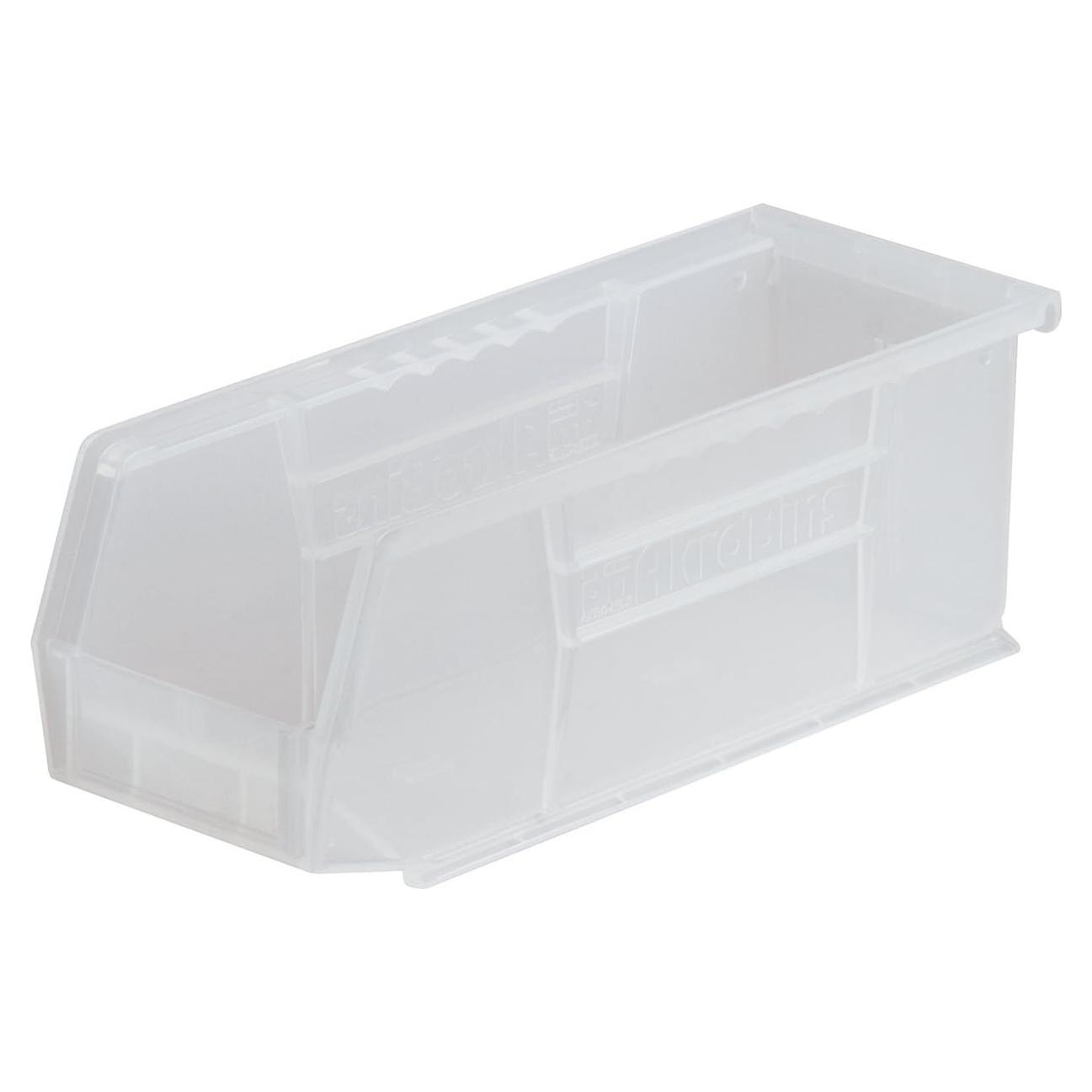 Bins de Almacenamiento Apilables Akro-Mils 30224, 12 Unidades, 28x10x10 cm, Transparente