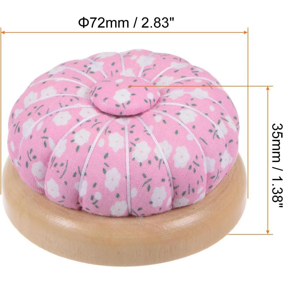 Cojín de Aguja HARFINGTON con Base de Madera Magnética - Rosa