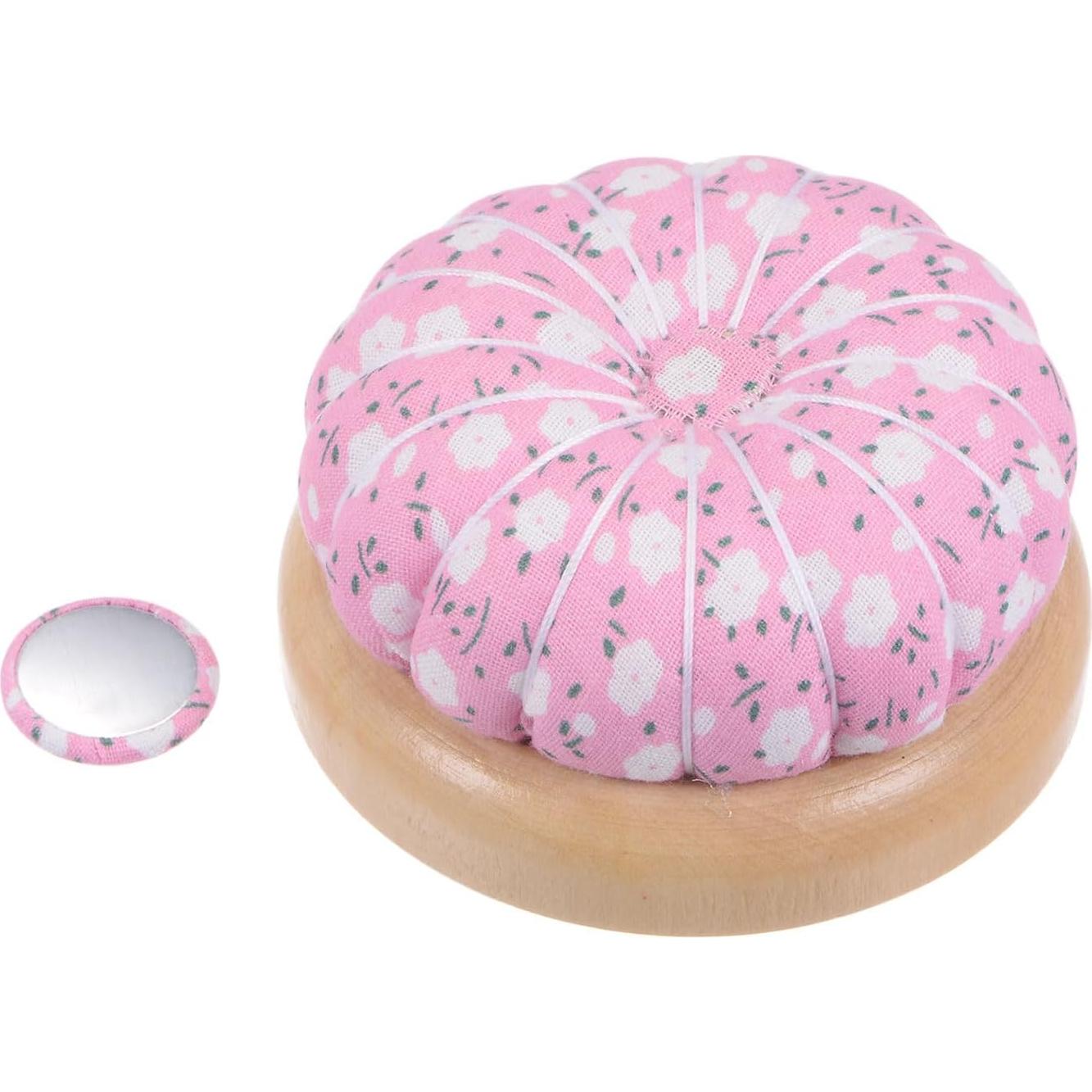 Cojín de Aguja HARFINGTON con Base de Madera Magnética - Rosa