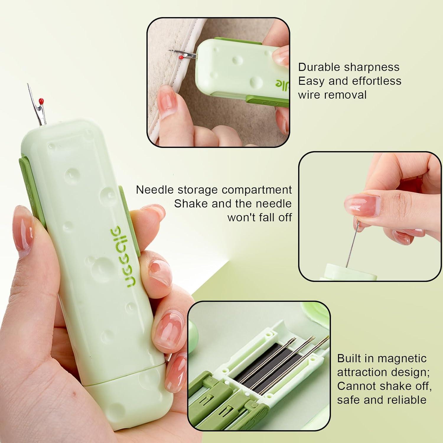 Enhebrador de Agujas 3 en 1 GUWENTAO con Almacenamiento Magnético