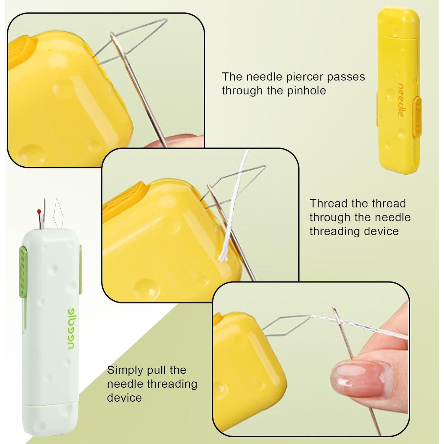 Enhebrador de Agujas 3 en 1 GUWENTAO con Almacenamiento Magnético