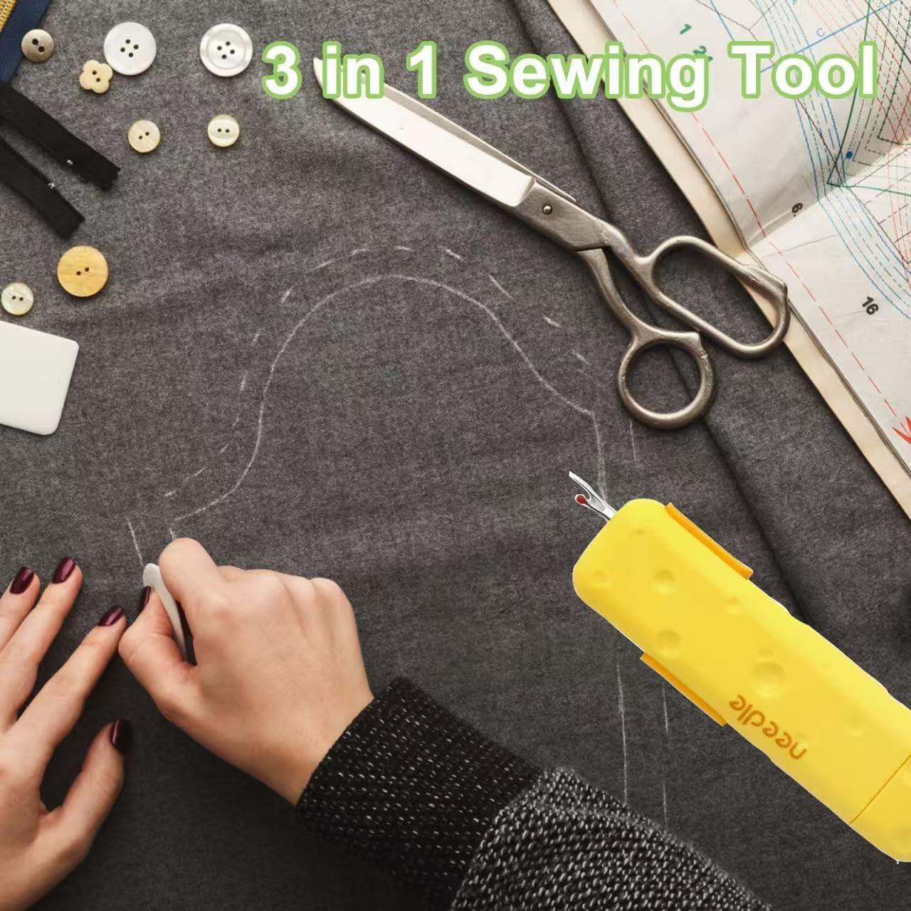 Enhebrador de Agujas 3 en 1 GUWENTAO con Almacenamiento Magnético