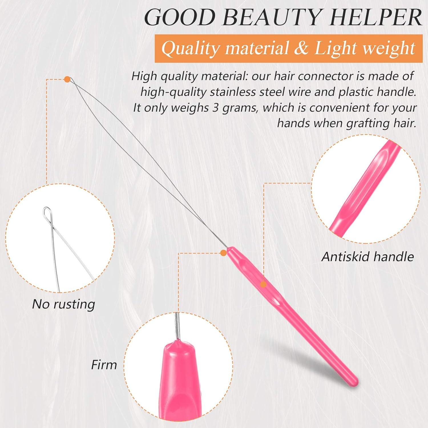 20 Agujas de Bucles Rosa Chuangdi para Extensiones de Cabello