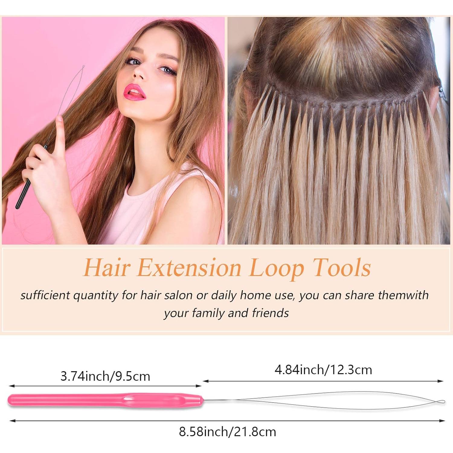 20 Agujas de Bucles Rosa Chuangdi para Extensiones de Cabello