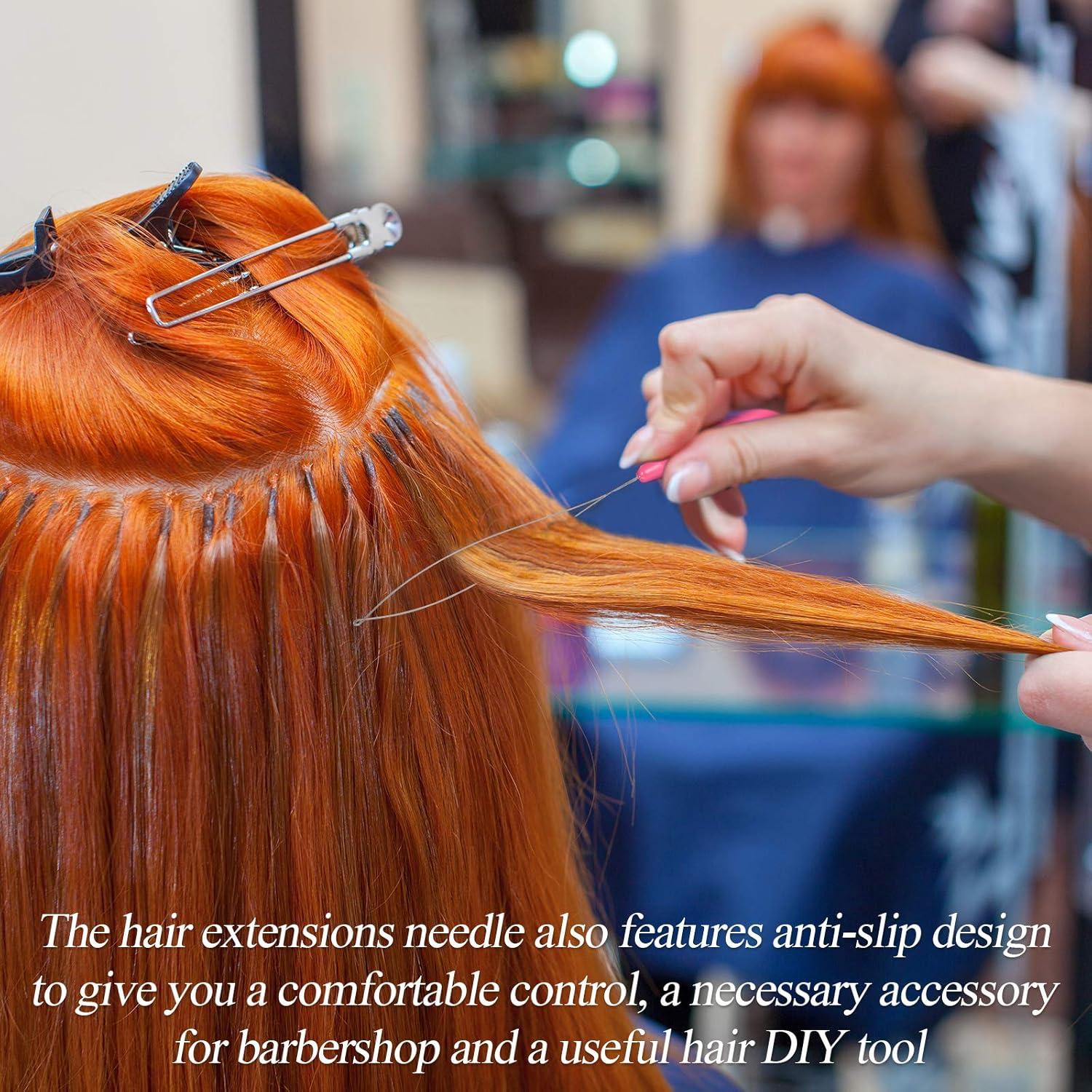 20 Agujas de Bucles Rosa Chuangdi para Extensiones de Cabello