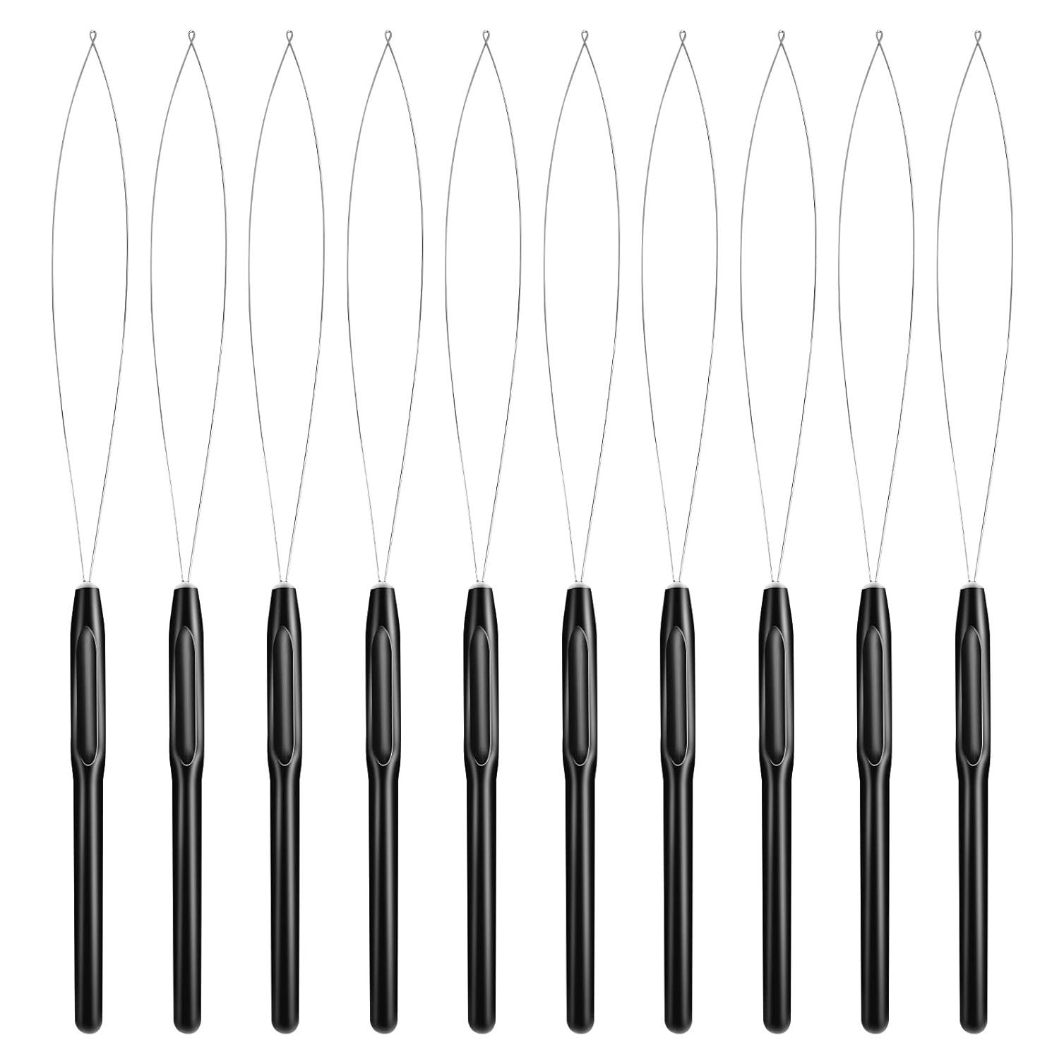 Kit de 10 Enhebradores de Agujas GAQWOK para Extensiones de Cabello