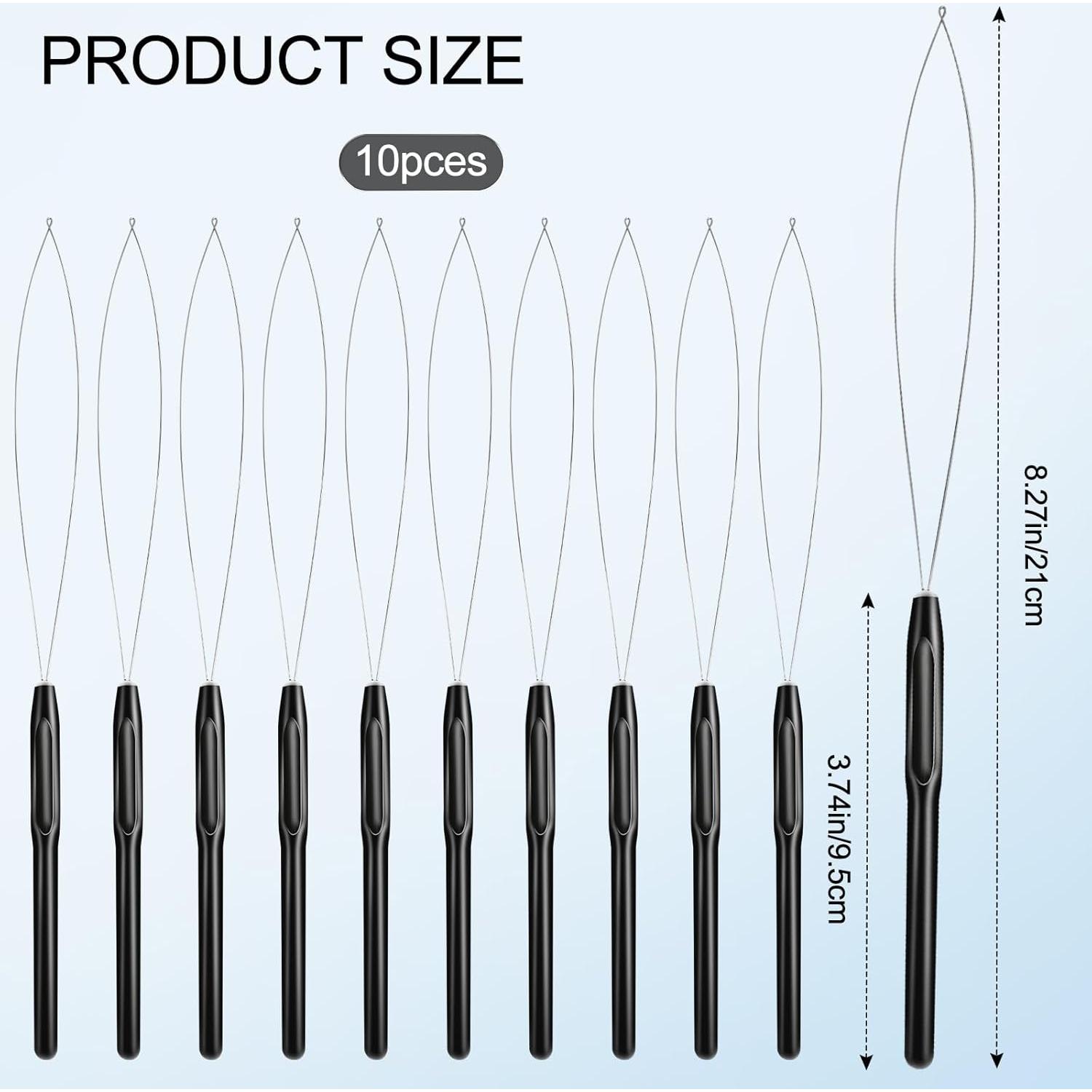 Kit de 10 Enhebradores de Agujas GAQWOK para Extensiones de Cabello