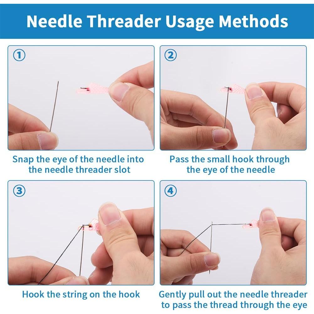 12 Piezas Enhebrador de Agujas Automático QWLWBU Boca de Pez