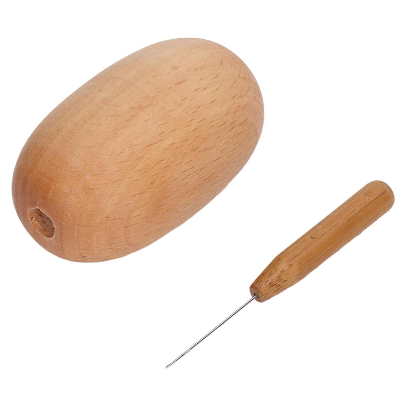 Huevo de Remendar de Madera de Haya con Aguja - Bricolaje