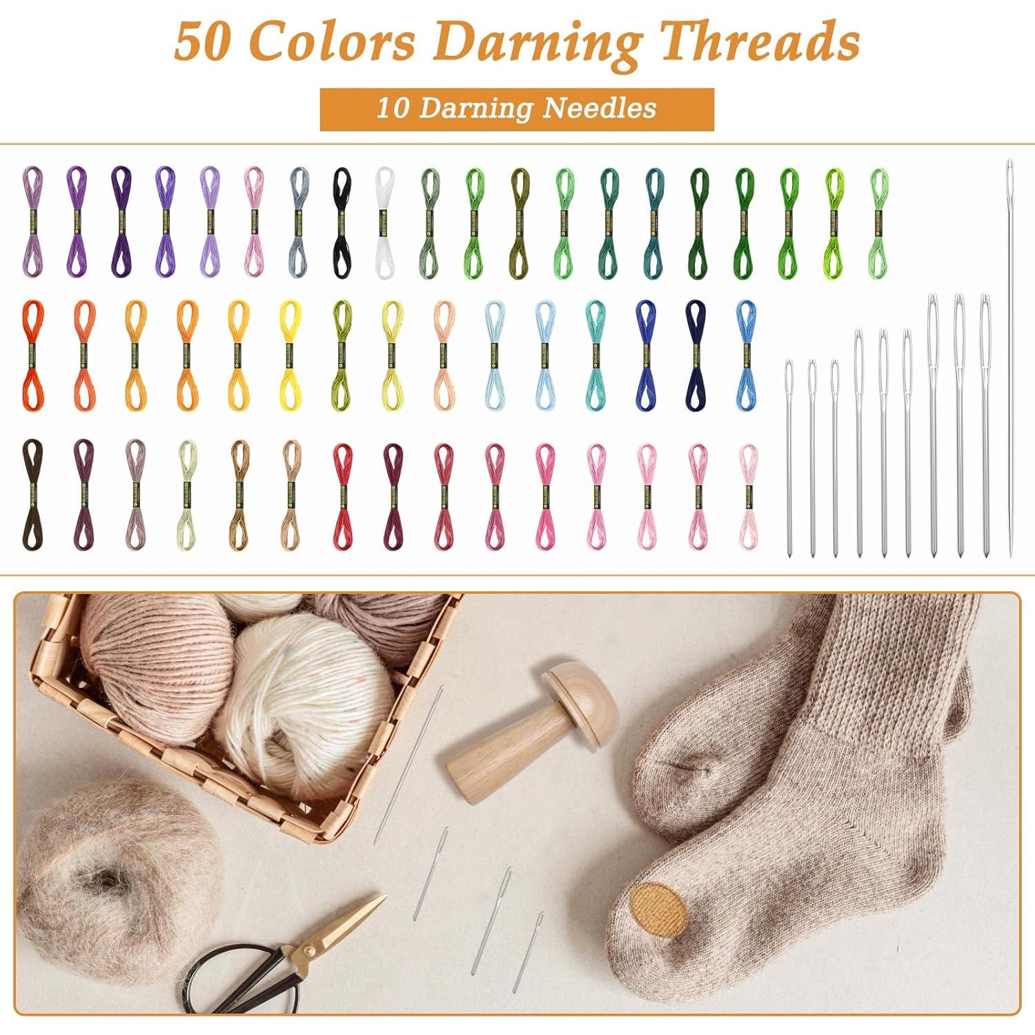 Set de Darners Windspeed para Calcetines - 14 Ganchos, 9 Agujas, 50 Hilos