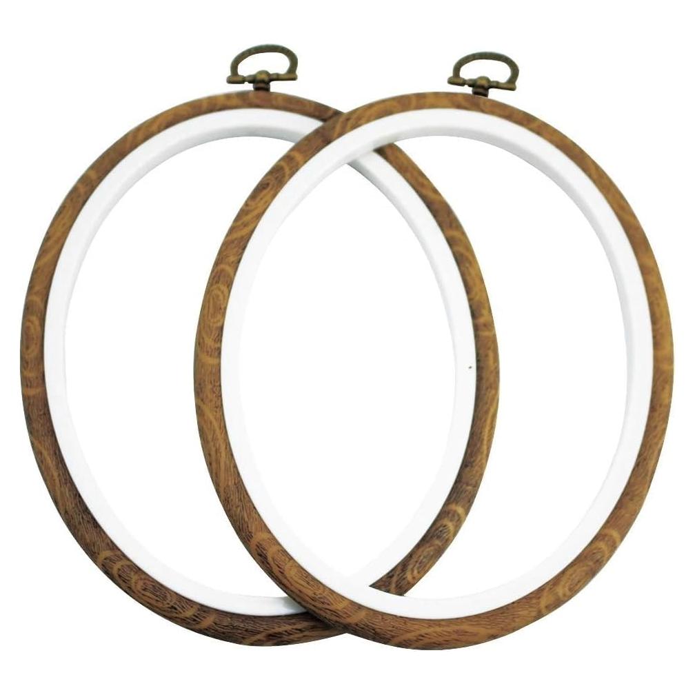 Aros de Bordado Ovalados Guofa 17x13 cm - 2 Piezas Decorativos