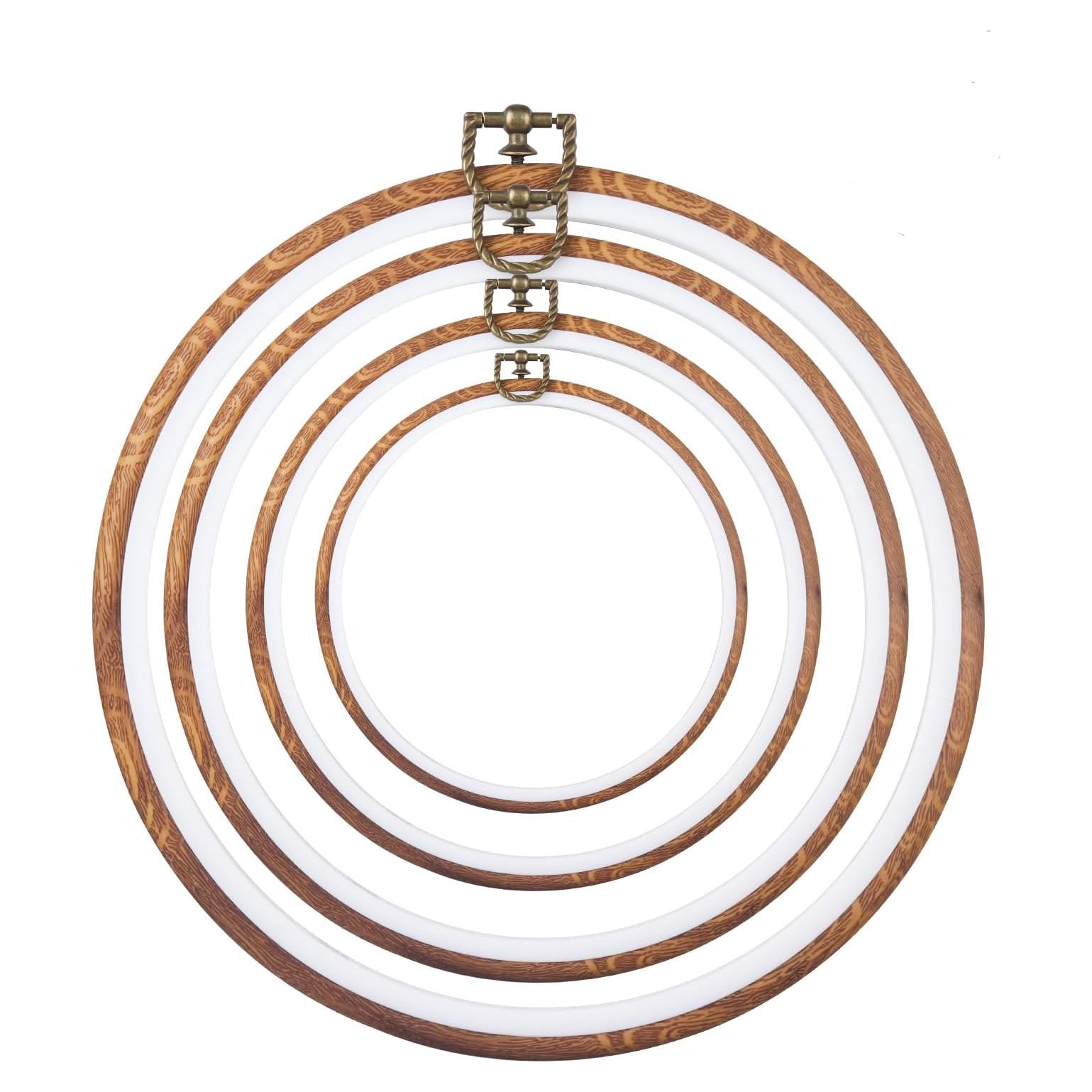 Juego de 4 Aros de Bordado Redondos Zuaooz - 4 Tamaños