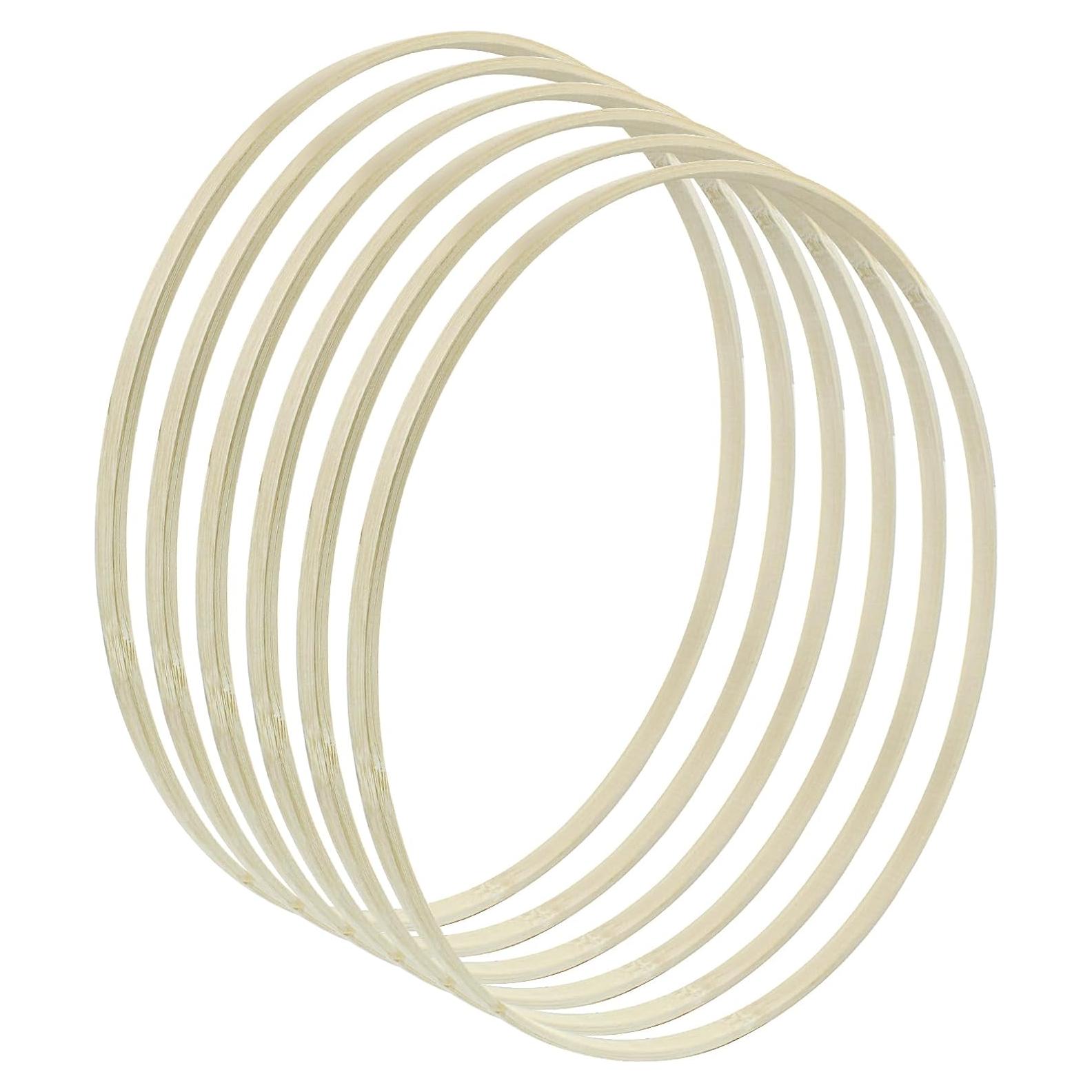 Hitefu 6 Aros Florales de Bambú 30 cm para Manualidades