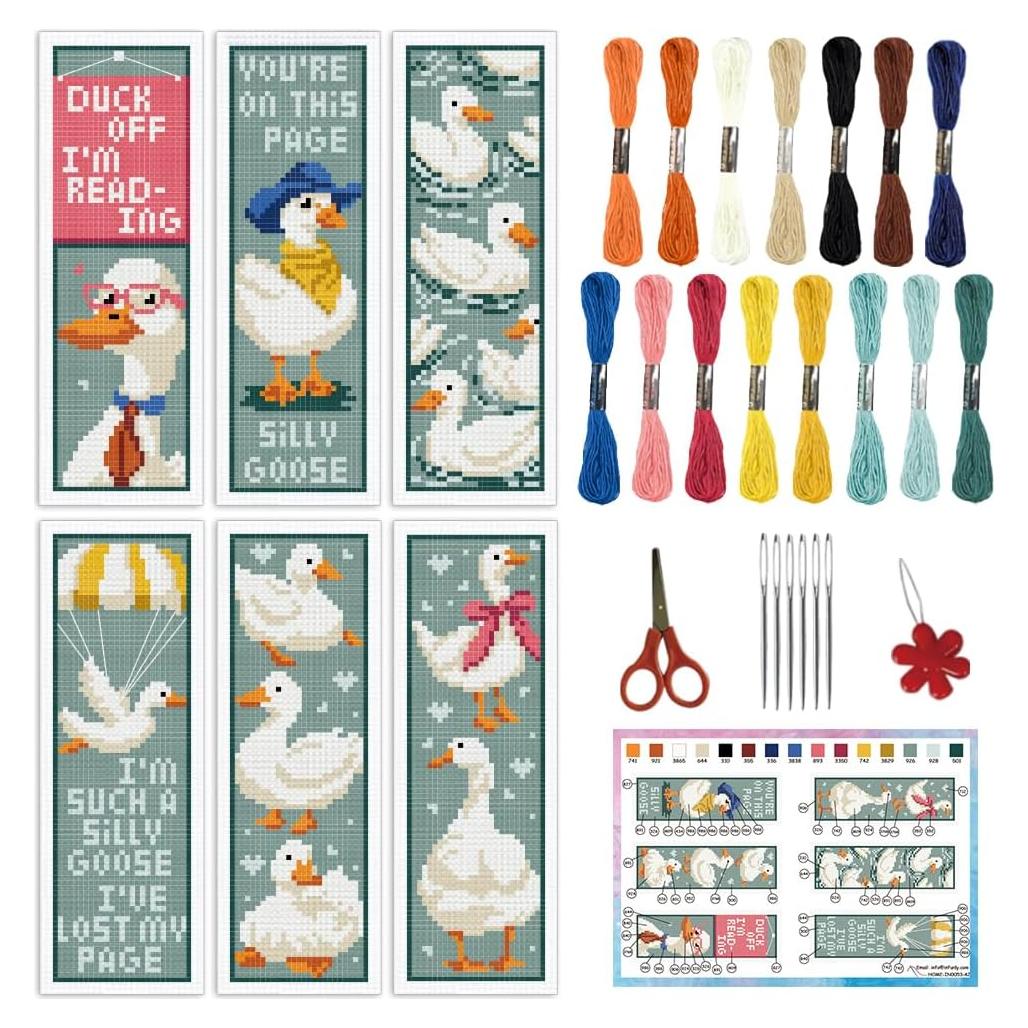 Kit de Marcadores de Punto de Cruz INFUNLY 6 Piezas Pato