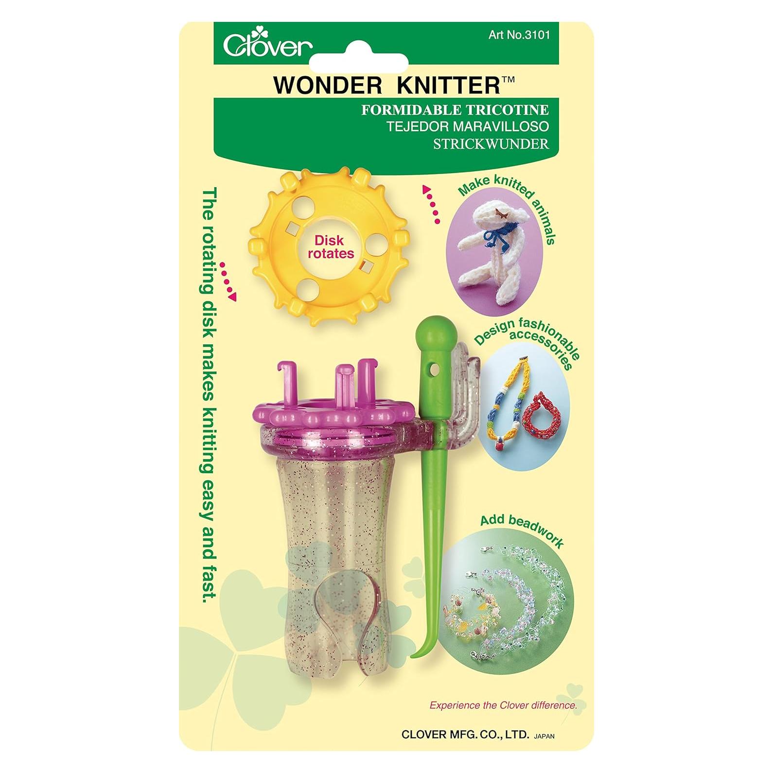 Tejedor Clover Wonder Knitter Rosa 22.4 cm con 2 Cabezas