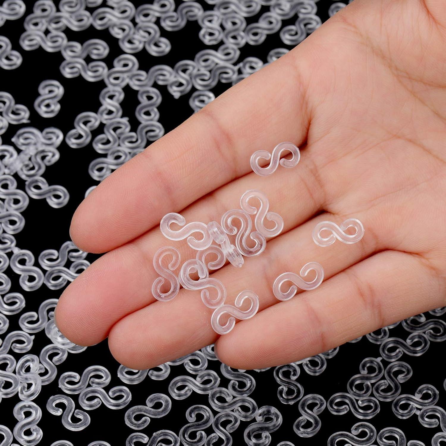 300 Clips S de Goma Mudder para Manualidades DIY - Transparente