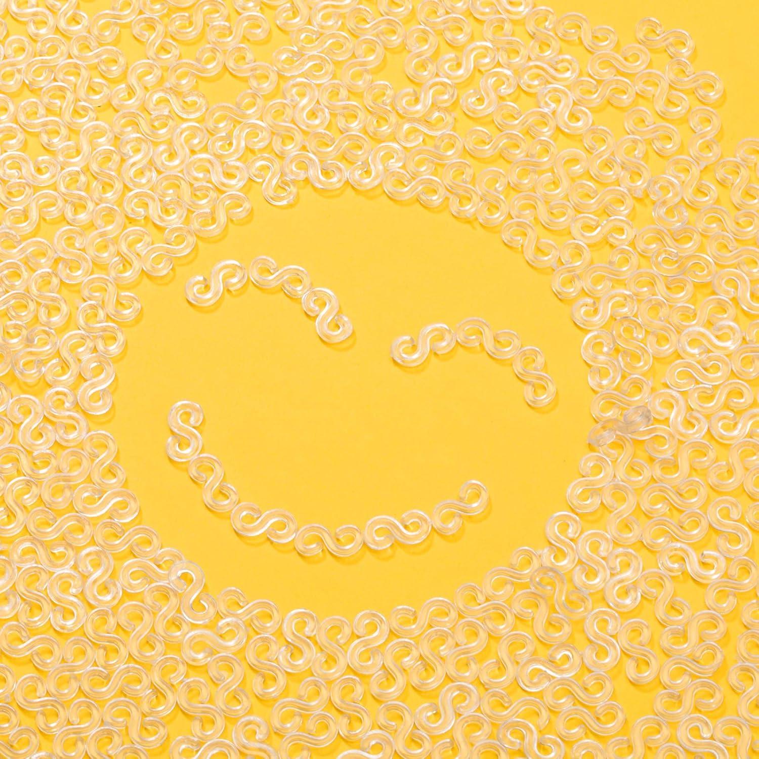 300 Clips S de Goma Mudder para Manualidades DIY - Transparente