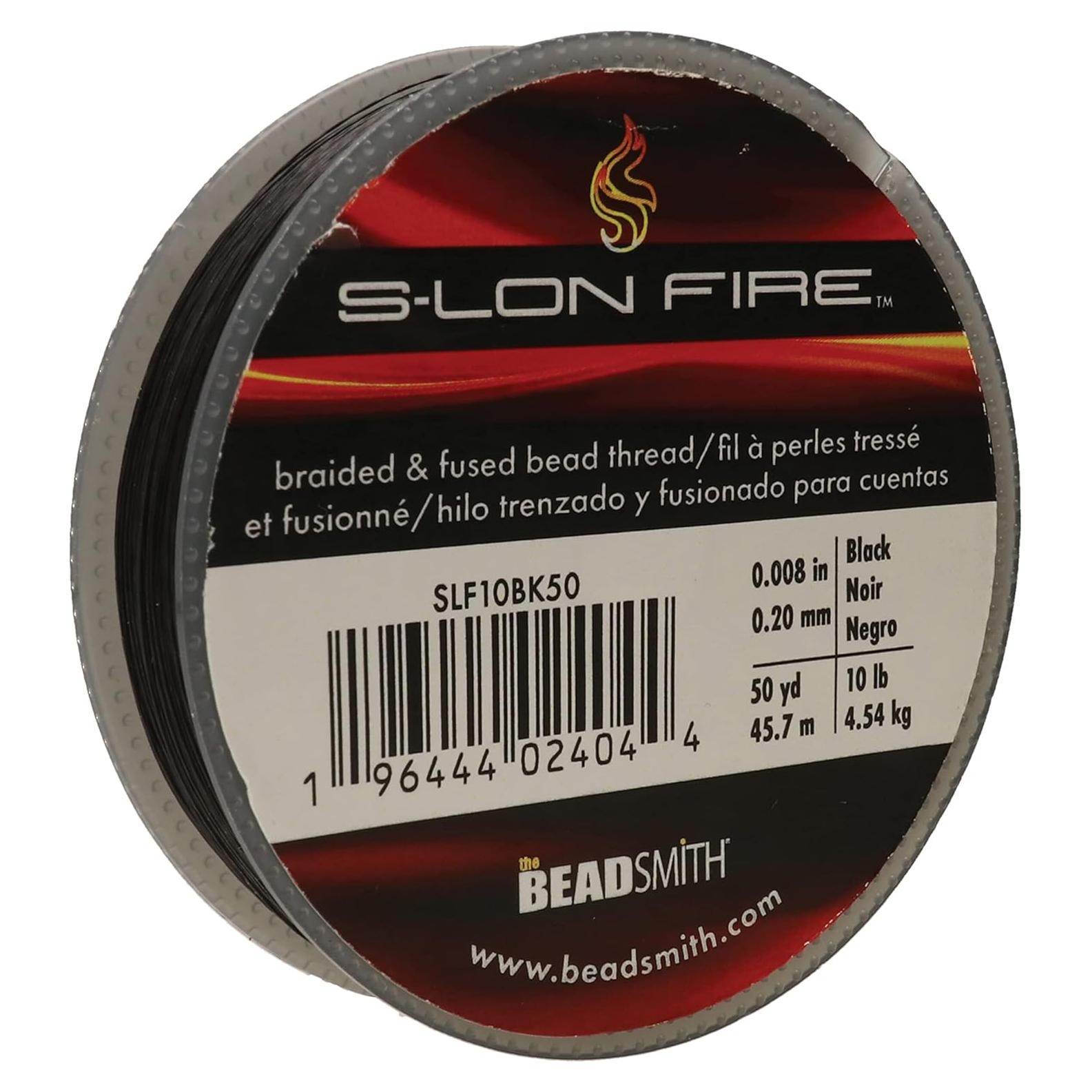 Hilo de cuentas S-Lon Fire The Beadsmith 10lb 50 yardas negro