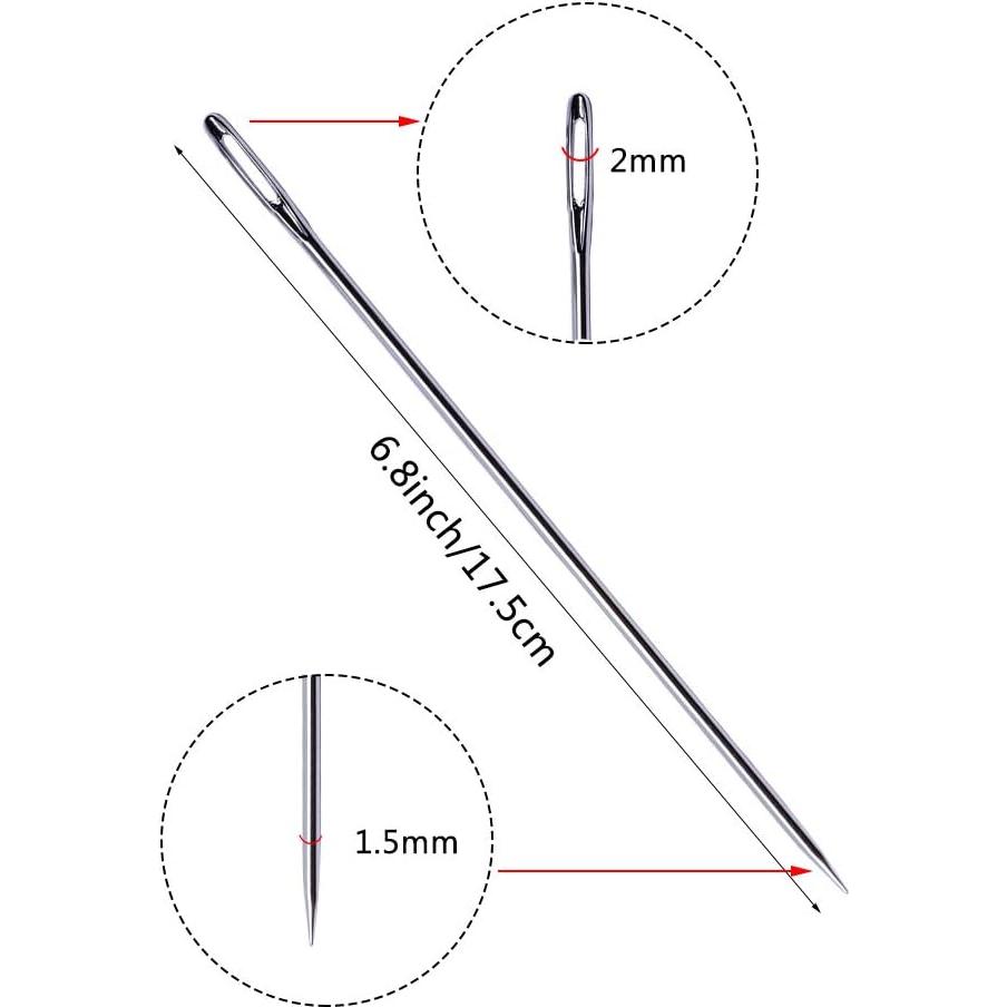 Paquete de 20 Agujas de Coser Largas JUPEAN 17.5 cm