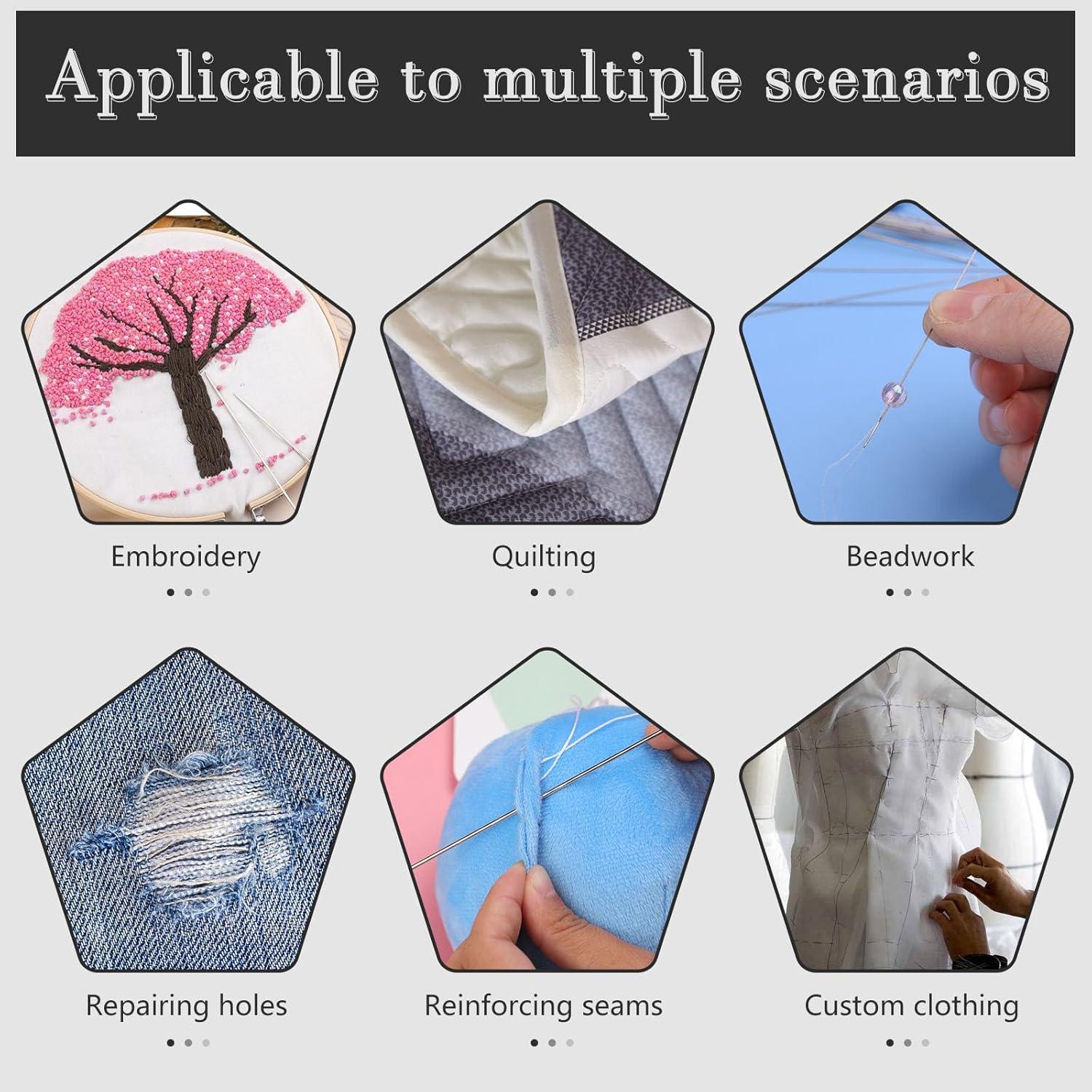 Paquete de 20 Agujas de Coser Largas JUPEAN 17.5 cm