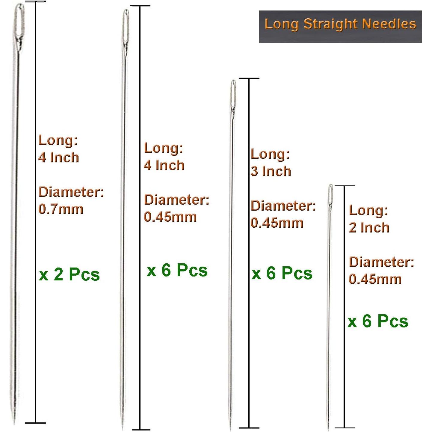 Agujas de Beading Y-Eje 26 Pcs Acero Inoxidable Variadas