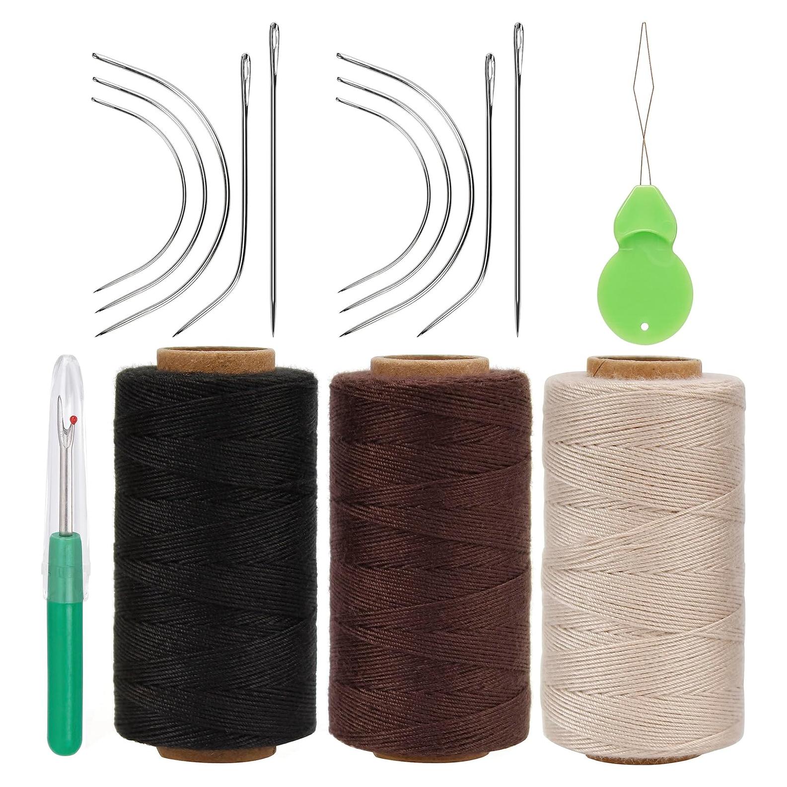 Lusecarl Set Agujas y Hilo para Extensiones de Cabello 10 Piezas