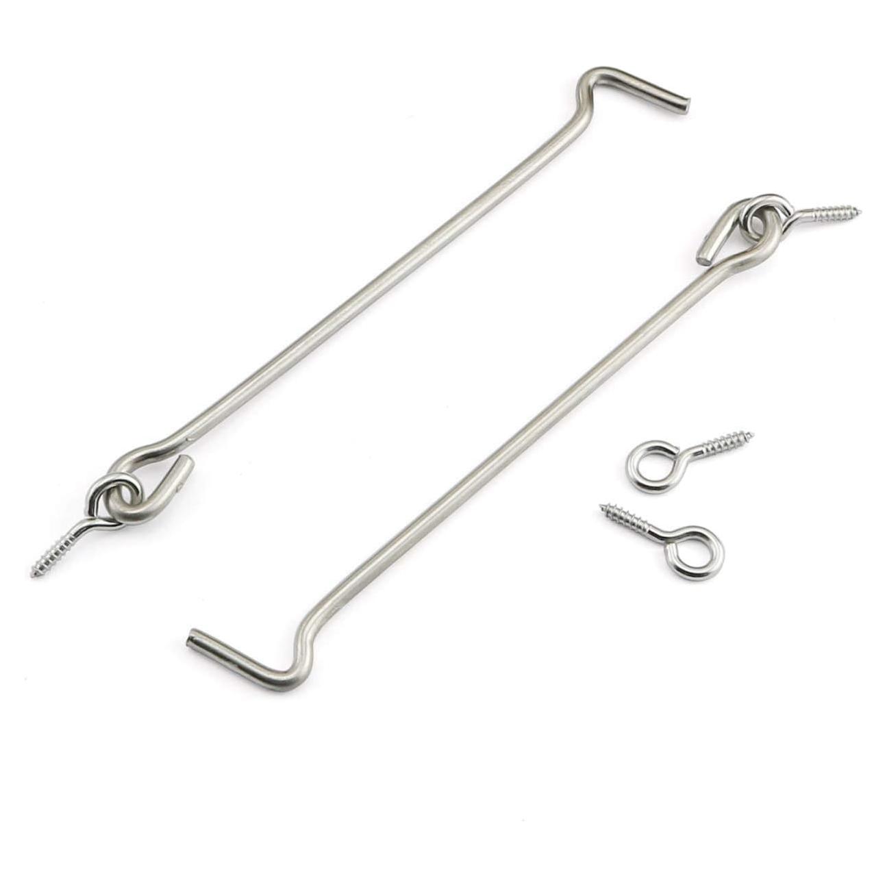 Gancho de Ventana y Puerta PZRT 8" Acero Inoxidable 2 Pcs