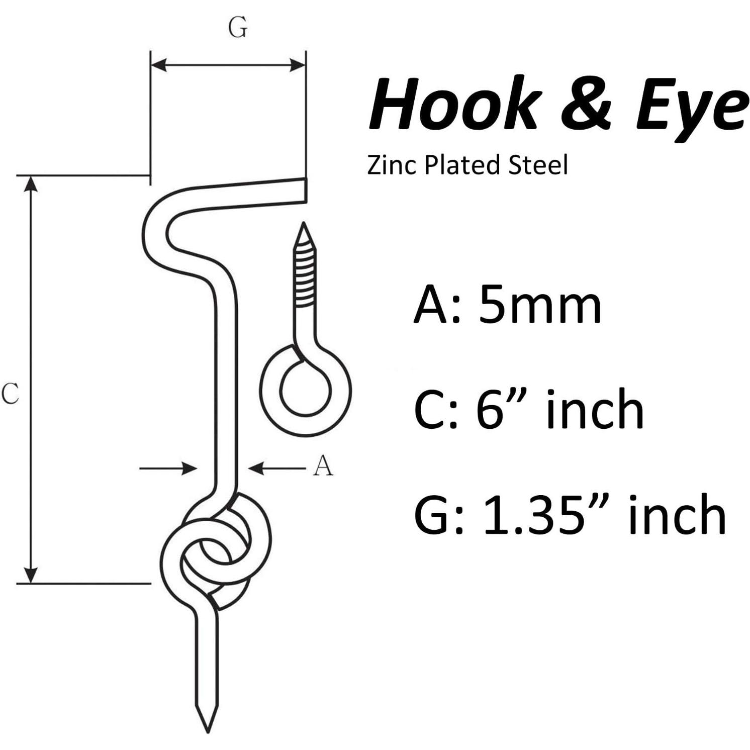 Gancho y Ojo de Puerta Wideskall Acero Zincado 15.88kg (2 Pzas)