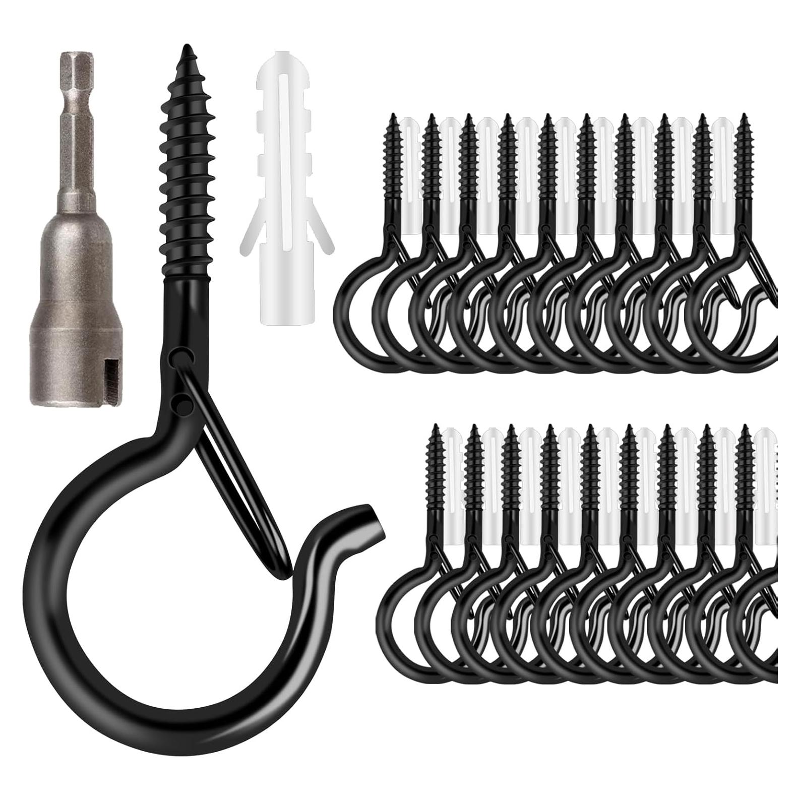 Ganchos de Tornillo FSAH 24 Pcs para Luces y Decoración