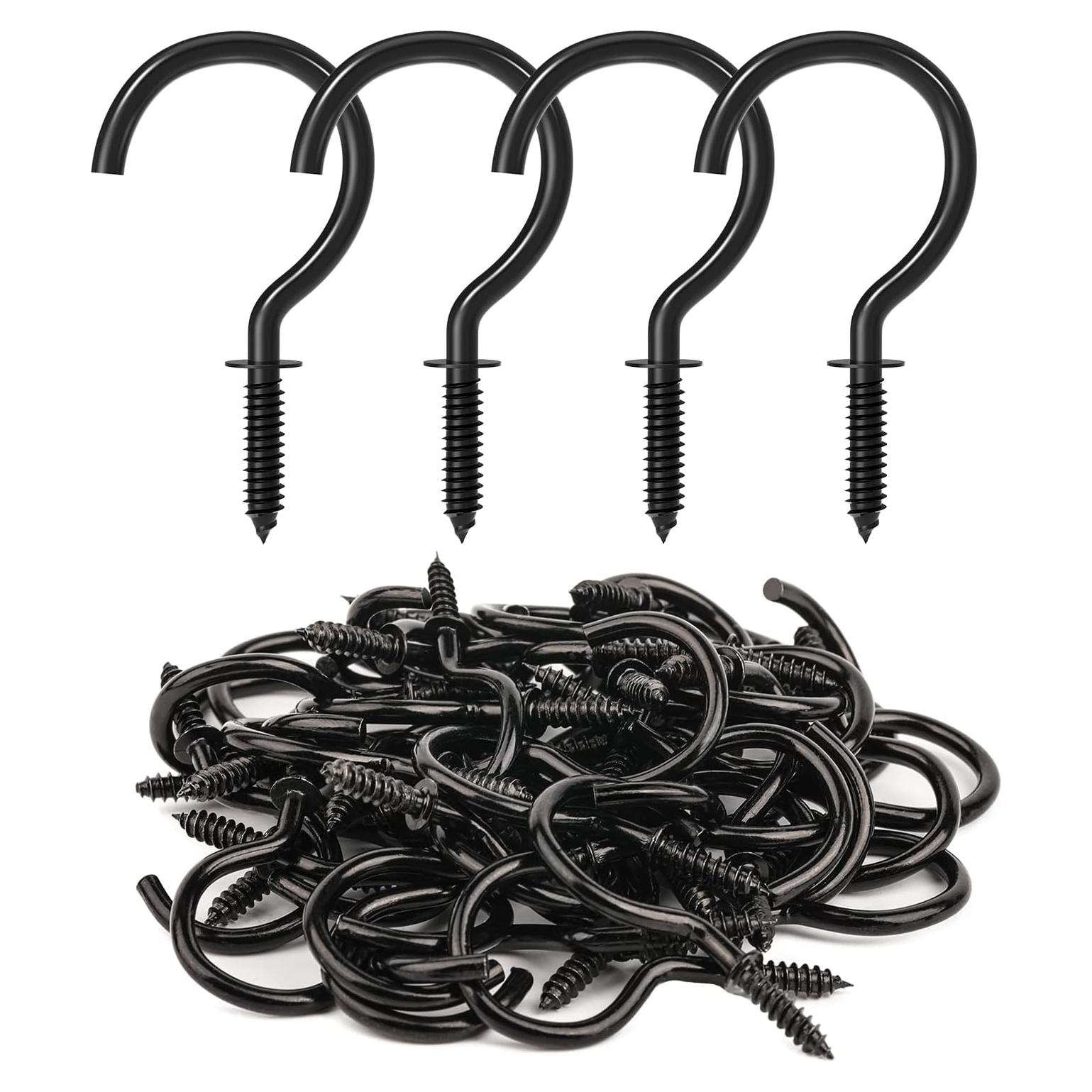 Ganchos de Tornillo RELBRO 50 Pcs 4.6 cm Negro Acero Resistente