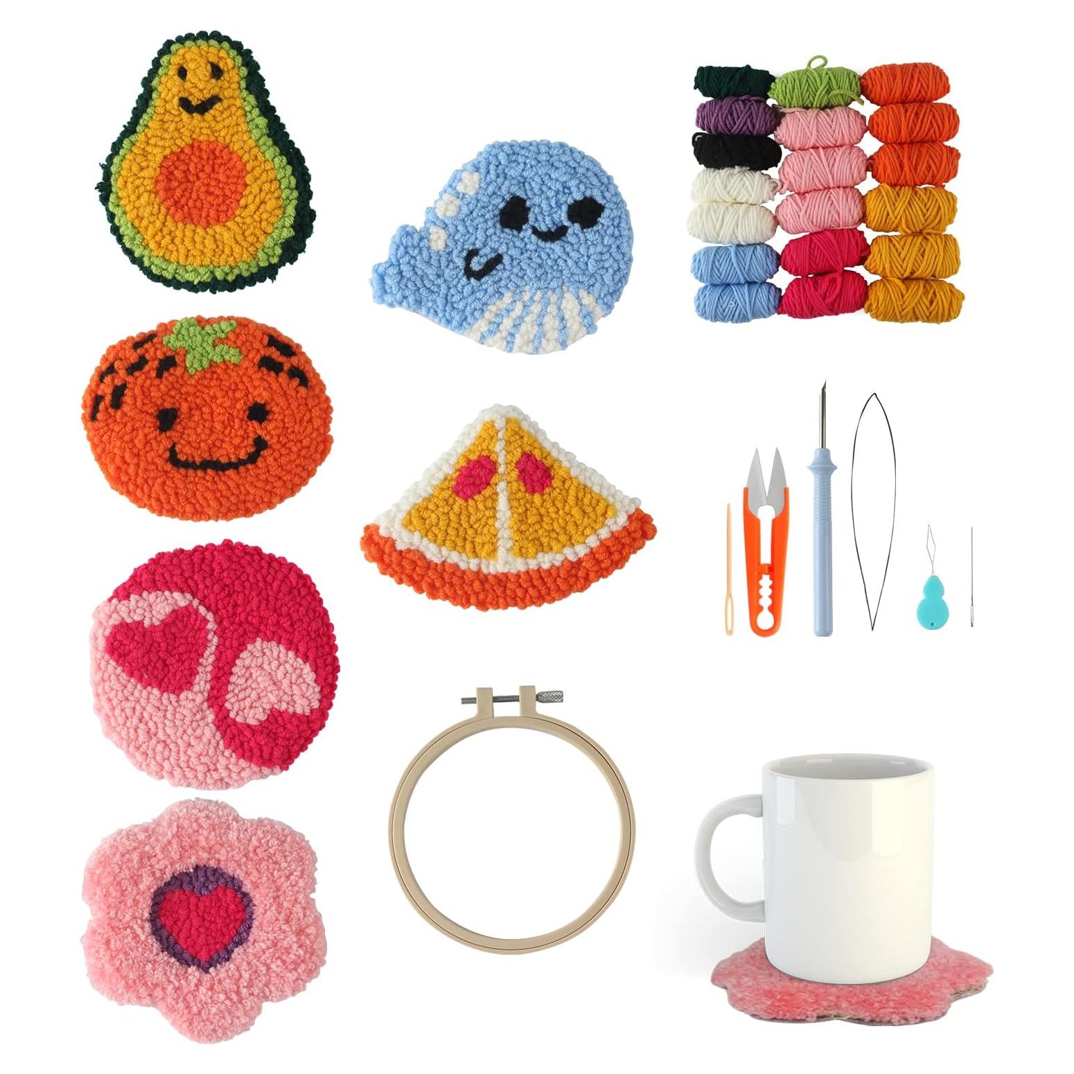 Kit de Posavasos de Aguja de Punch Longan Craft 21 Piezas