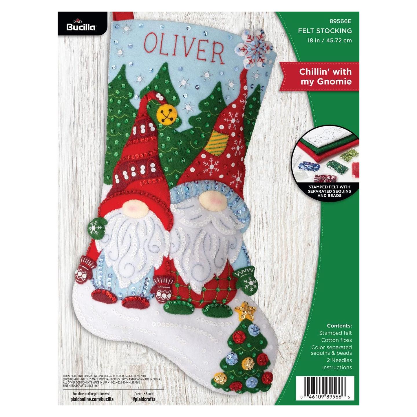 Kit de Calcetín de Fieltro Bucilla 18" Chillin' with My Gnomie