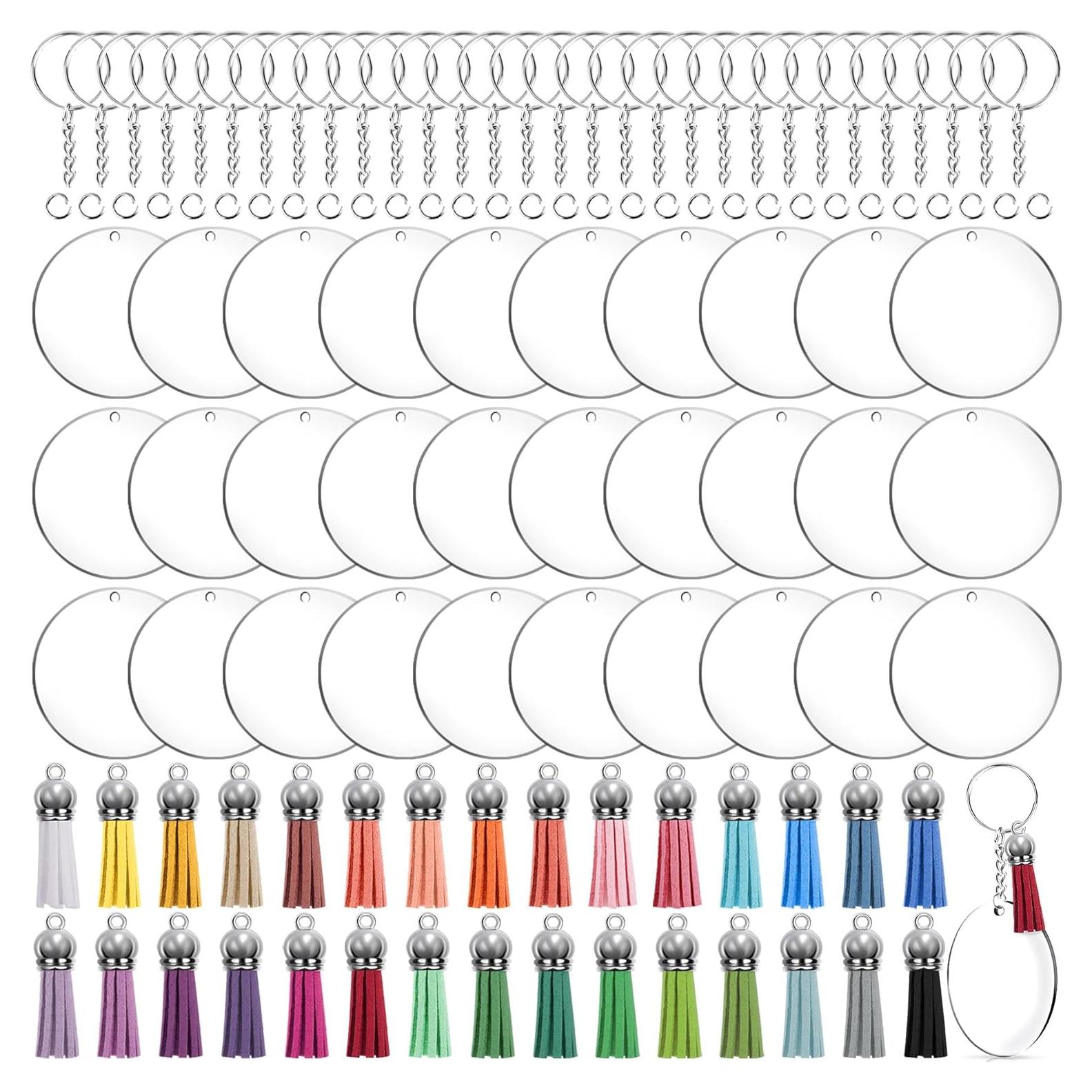 Juego de Llaveros Acrílicos Duufin 72 Piezas 7.62 cm DIY