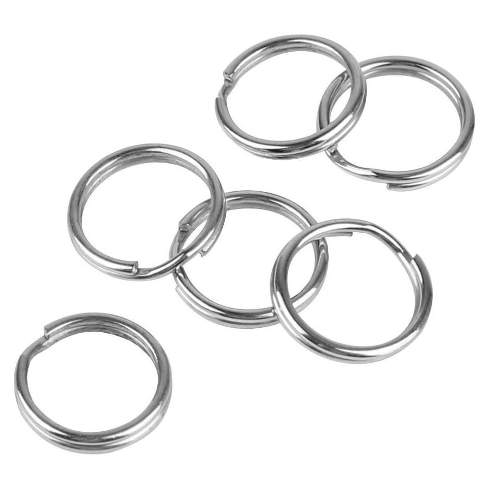 Pawfly 100 Anillos de Llave Divididos 1.27 cm Acero Inoxidable